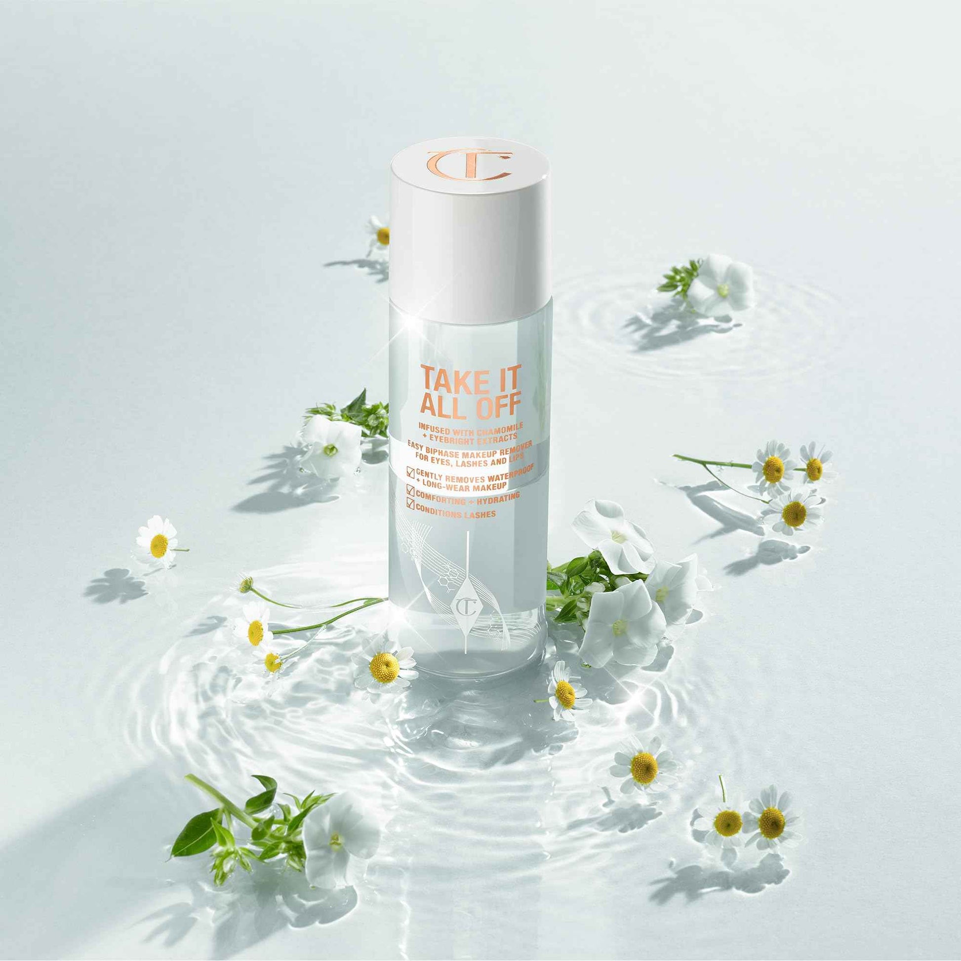Charlotte Tilbury Take It All Off Makeup Remover - Bi-Phase Cleansing Oil Makeup Remover Enriched with Soothing Camomile to Condition Lashes & Lips - Removes Waterproof Formulas (120ml)