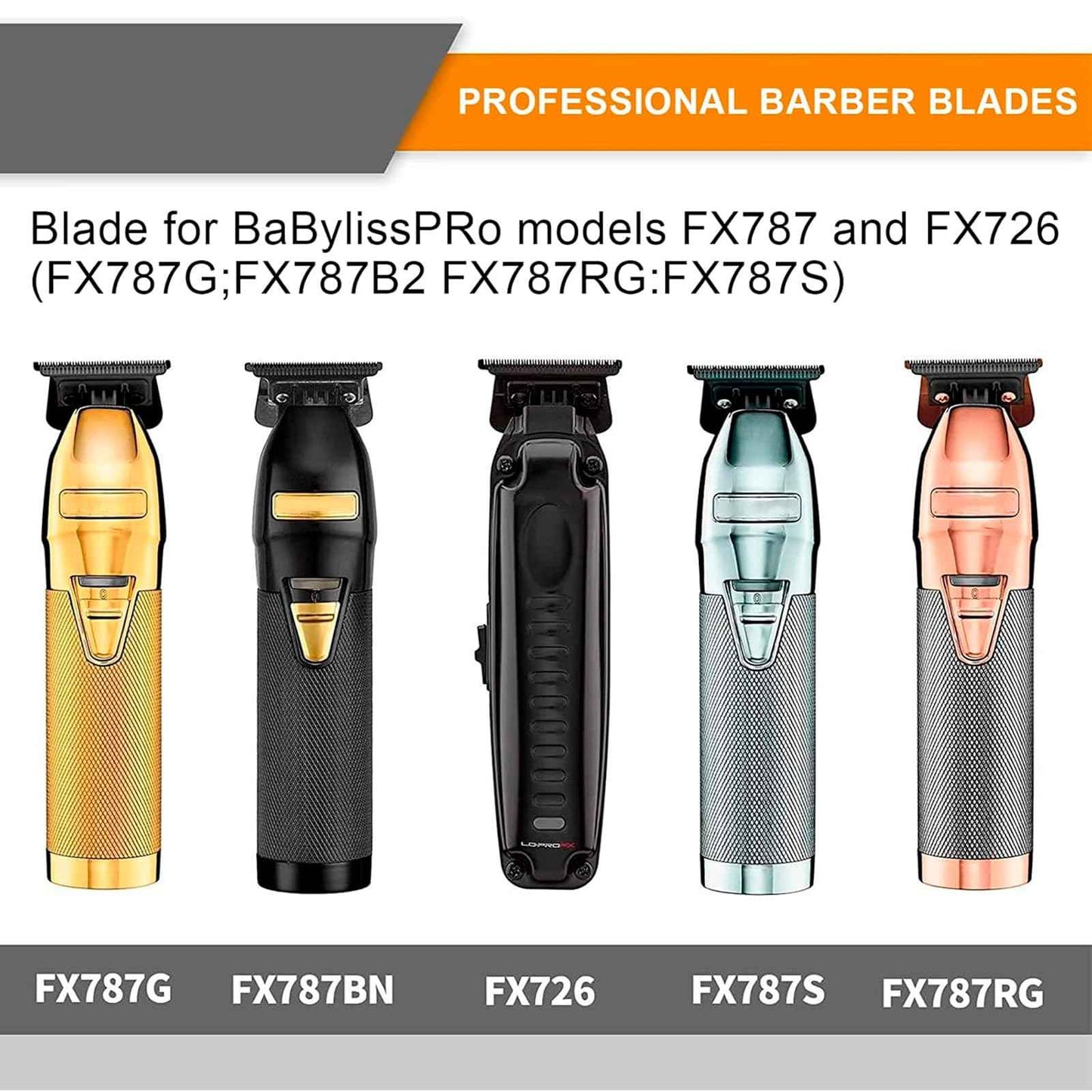 FX707Z Replacement Trimmer Blades compatible with BaByliss PRO PRO FX787 & FX726 Trimmer Trimmer Blade,DLC 2.0 Trimmer Blade (Blues-1PC)