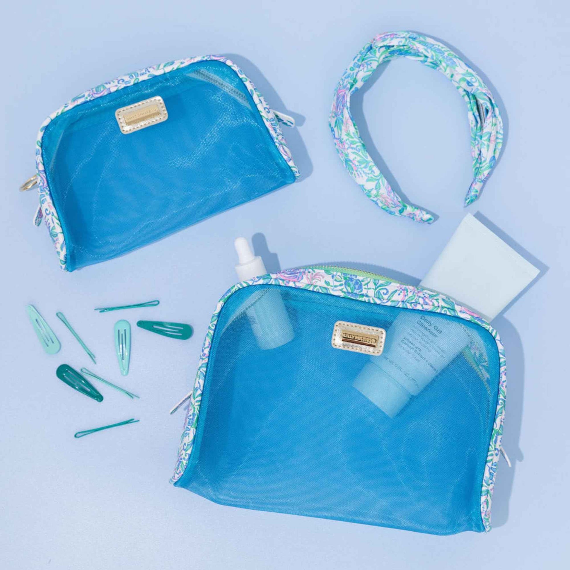 Lilly Pulitzer Clear Zipper Pouch, Cute Pencil Case for Adults, Travel Toiletry Bag, Small Pouch Bag for Supplies, Makeup or Toiletries, Just a Pinch