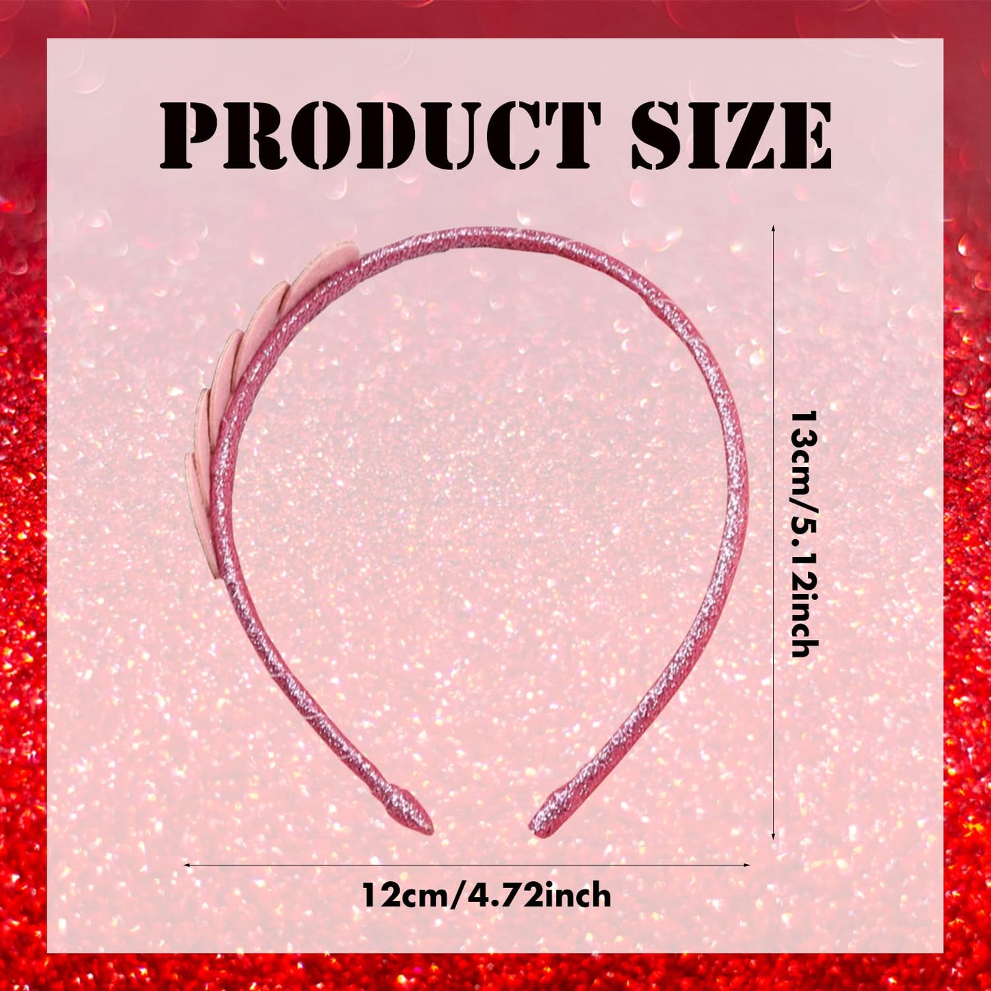 hhdatc Valentines Day Headband,Pink Heart Headbands Red Glitter Hair Accessoires for Girls Women