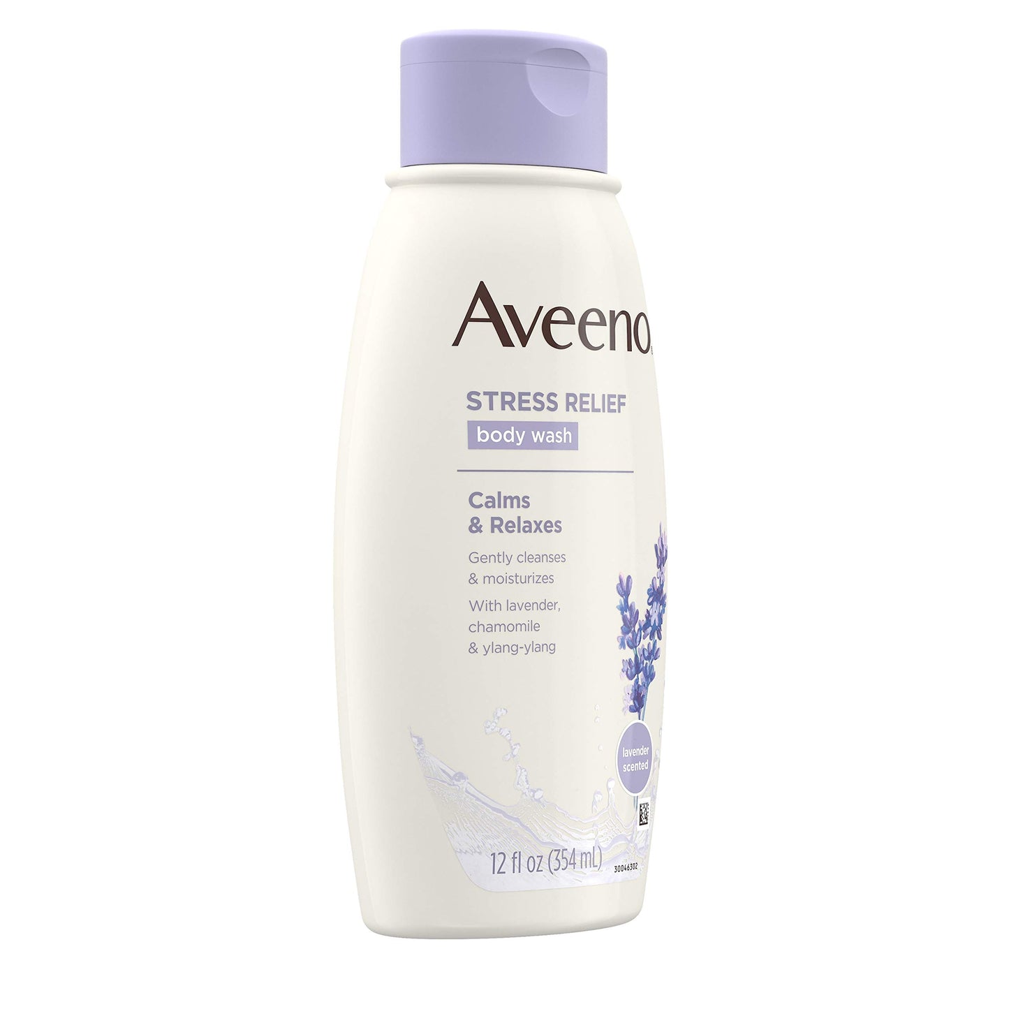 Aveeno Stress Relief Body Wash with Soothing Oat, Lavender, Chamomile & Ylang-Ylang Essential Oils, Hypoallergenic, Dye-Free & Soap-Free Calming Body Wash, 12 fl. Oz (Pack of 3)