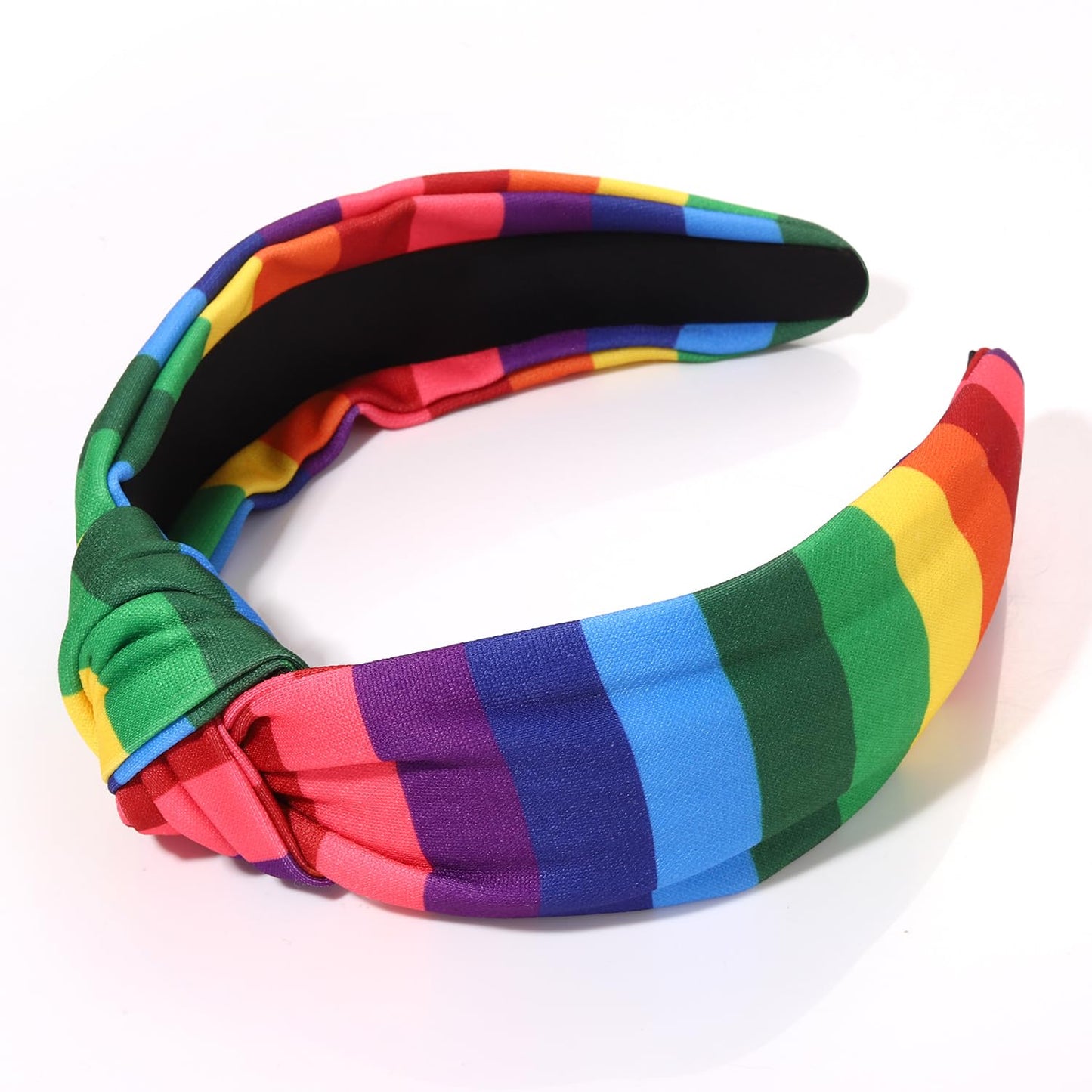 vokone Rainbow Headband Rainbow Fabric Knotted Headband Wide Hairband Rainbow Pride Headband Holiday Party Costume Headwear Accessories Rainbow