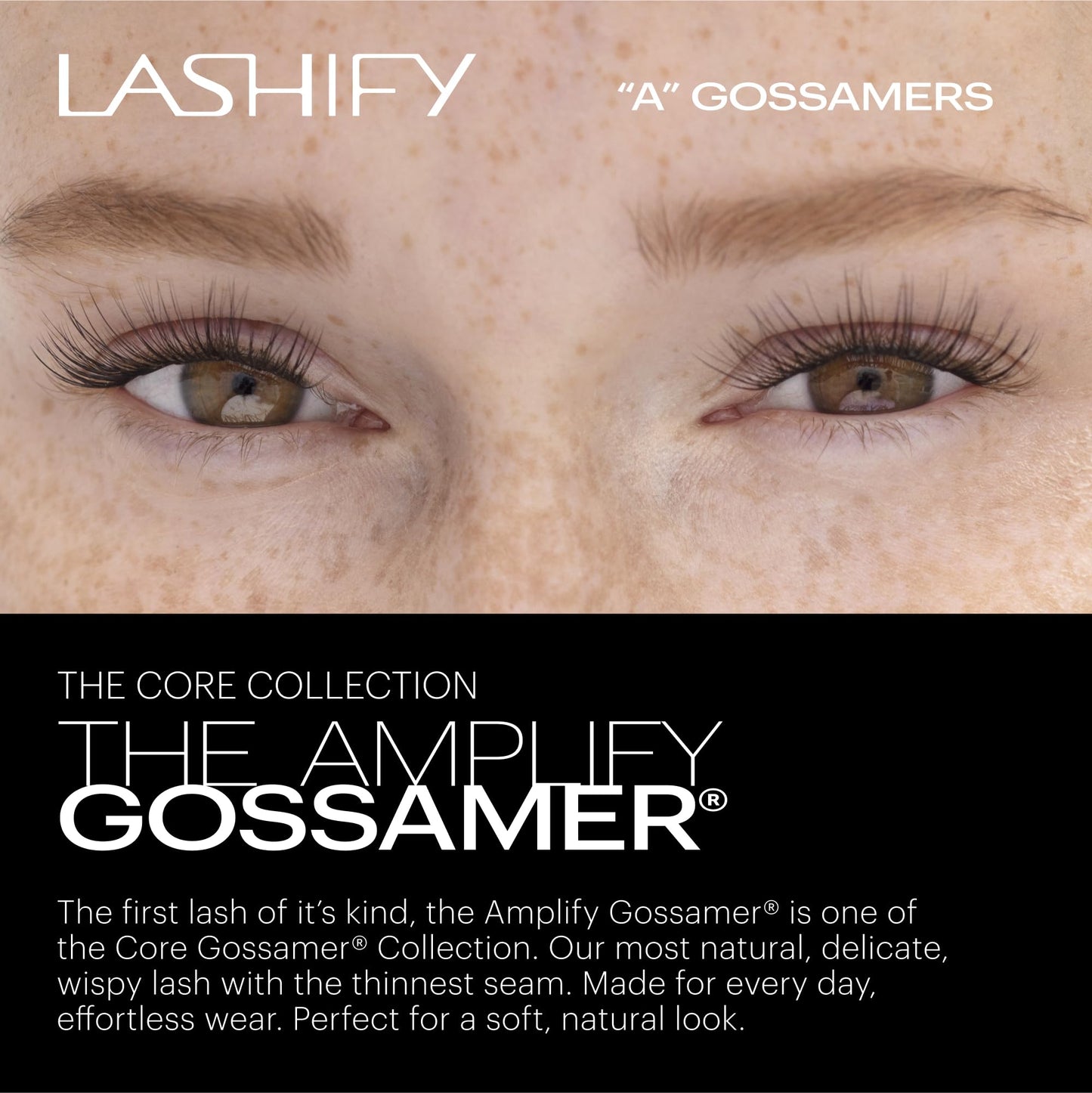 Lashify Amplify 12mm Gossamer Eyelash Extensions Refill, Ginger Color, DIY False Lashes for a Natural Look