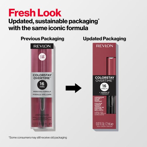 Revlon ColorStay Overtime Liquid Lipstick with Clear Lip Gloss, Lip Makeup Stocking Stuffers for Women, With Vitamin E, Keep Blushing (080), 0.07 Oz