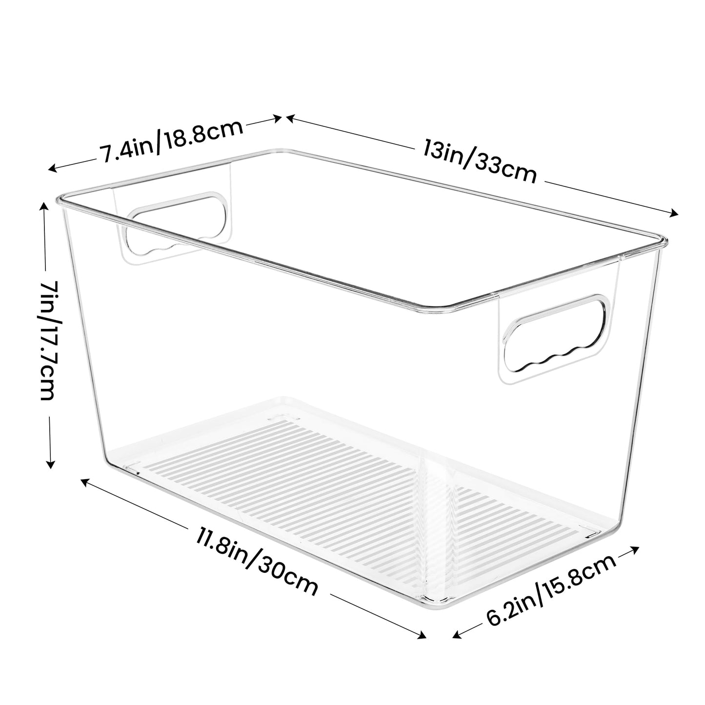 YIHONG Clear Plastic Storage Bins, 8 Pack Pantry Organizer Bins with Handle for Kitchen, Freezer,Cabinet,Closet Organization and Storage(XL)