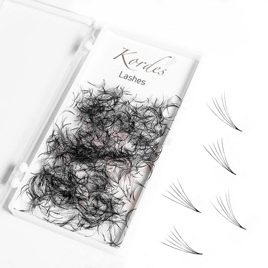 1000pcs Premade Fans Eyelash Extensions - 5D Volume Eyelash Extensions C Curl - 1000 handmade fans - 0.7mm thick (9mm) (8mm)