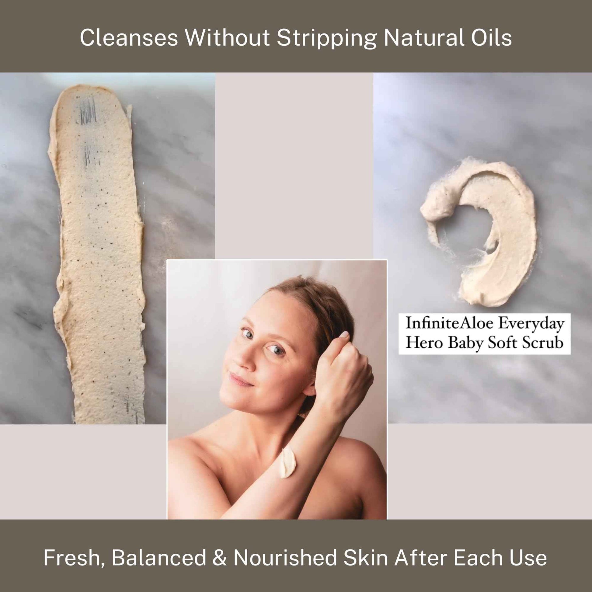 InfiniteAloe Baby Soft Scrub, Aloe Vera Based Face and Body Scrub – Exfoliating and Moisturizing – 4oz.