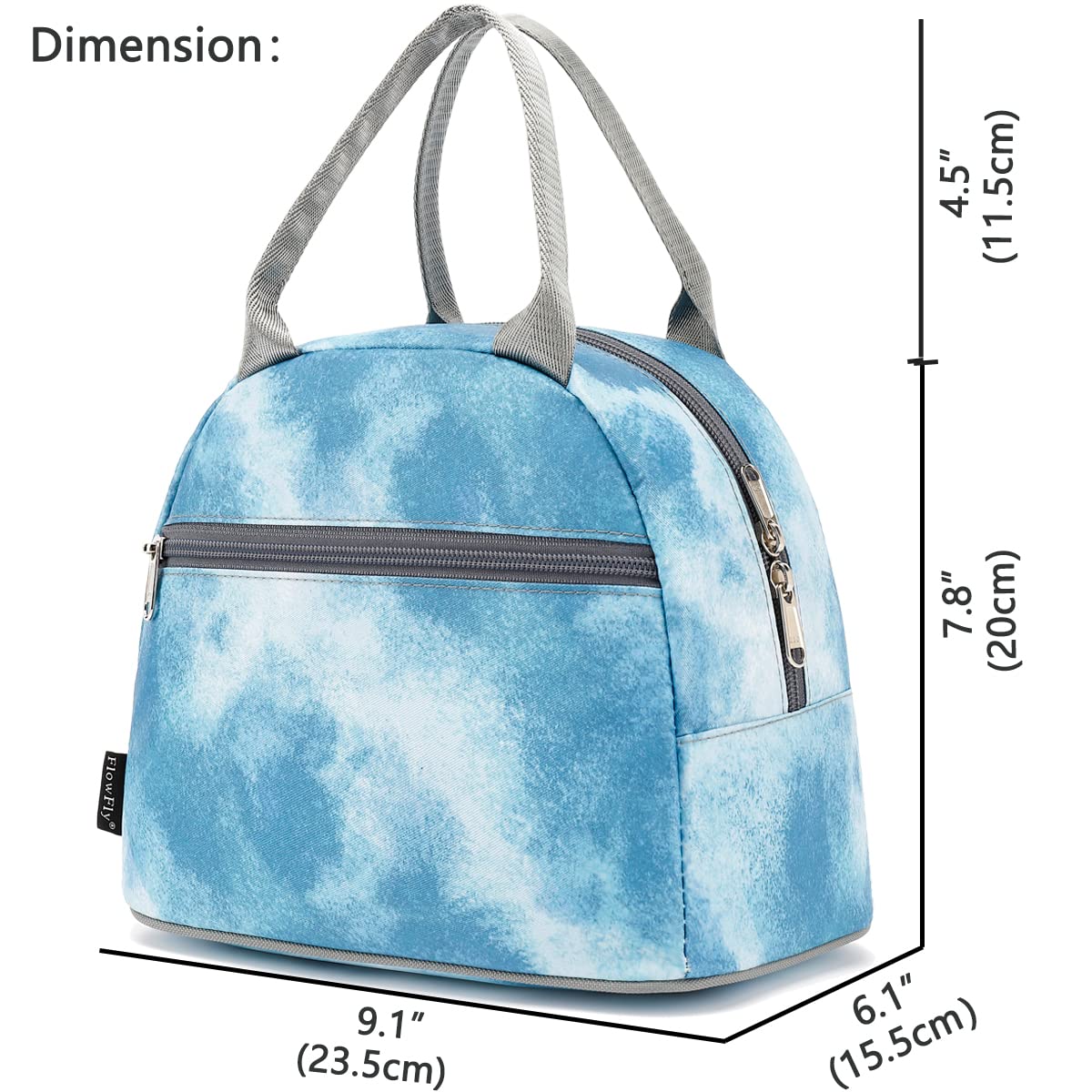 FlowFly Lunch Bag Tote Bag Lunch Organizer Lunch Holder Insulated Lunch Cooler Bag for Women/Men, Tie Dye