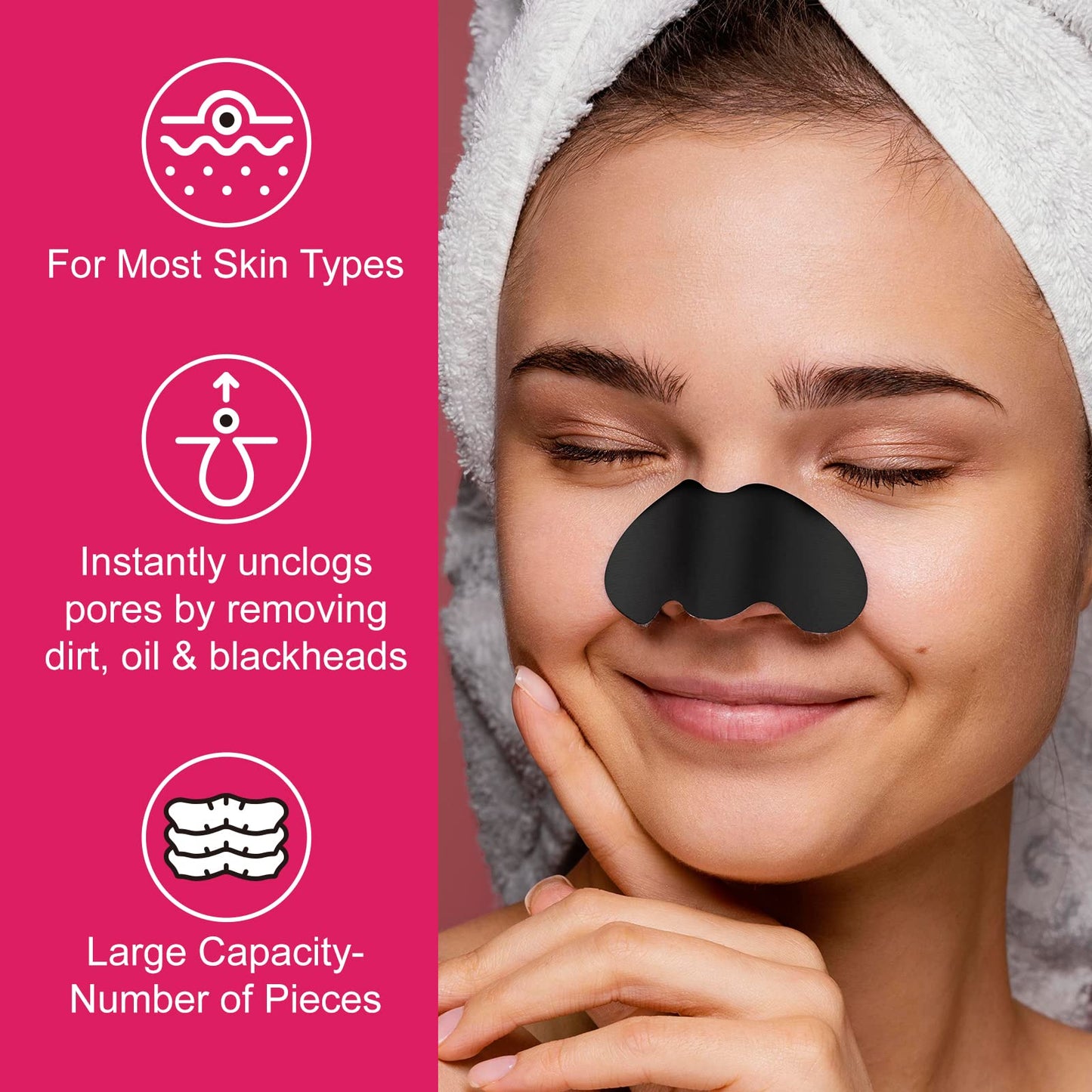 AGETITY Nose Strips, 90 Pcs, Blackhead Removal Deep Cleansing Nose Pore Strips for Women