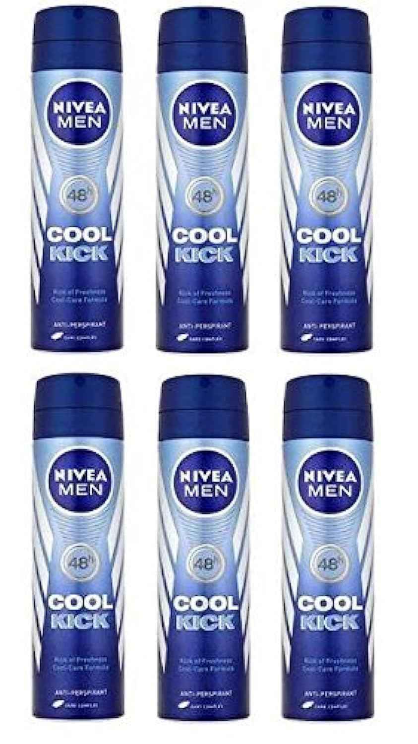 6 x Nivea Men Cool Kick 48h Anti-Perspirant 150ml by Nivea Men