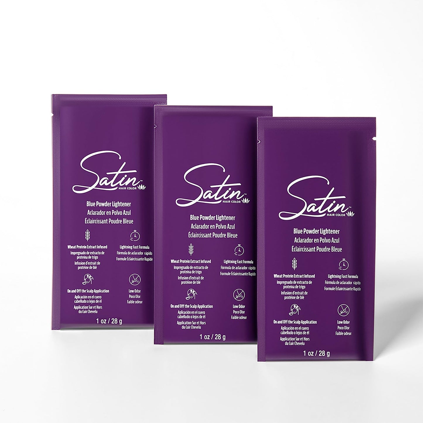 Satin 3 Pack, 1oz Bleach Packettes - Quick Blue Powder Lightener