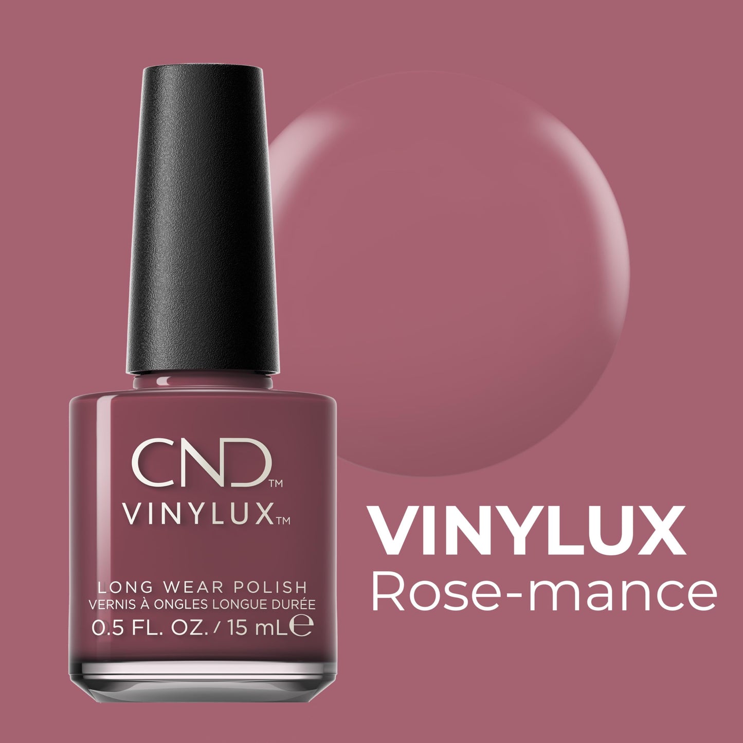 CND Vinylux Longwear Red Nail Polish, Gel-like Shine & Chip Resistant Color, Rose-Mance, 0.5 fl. oz