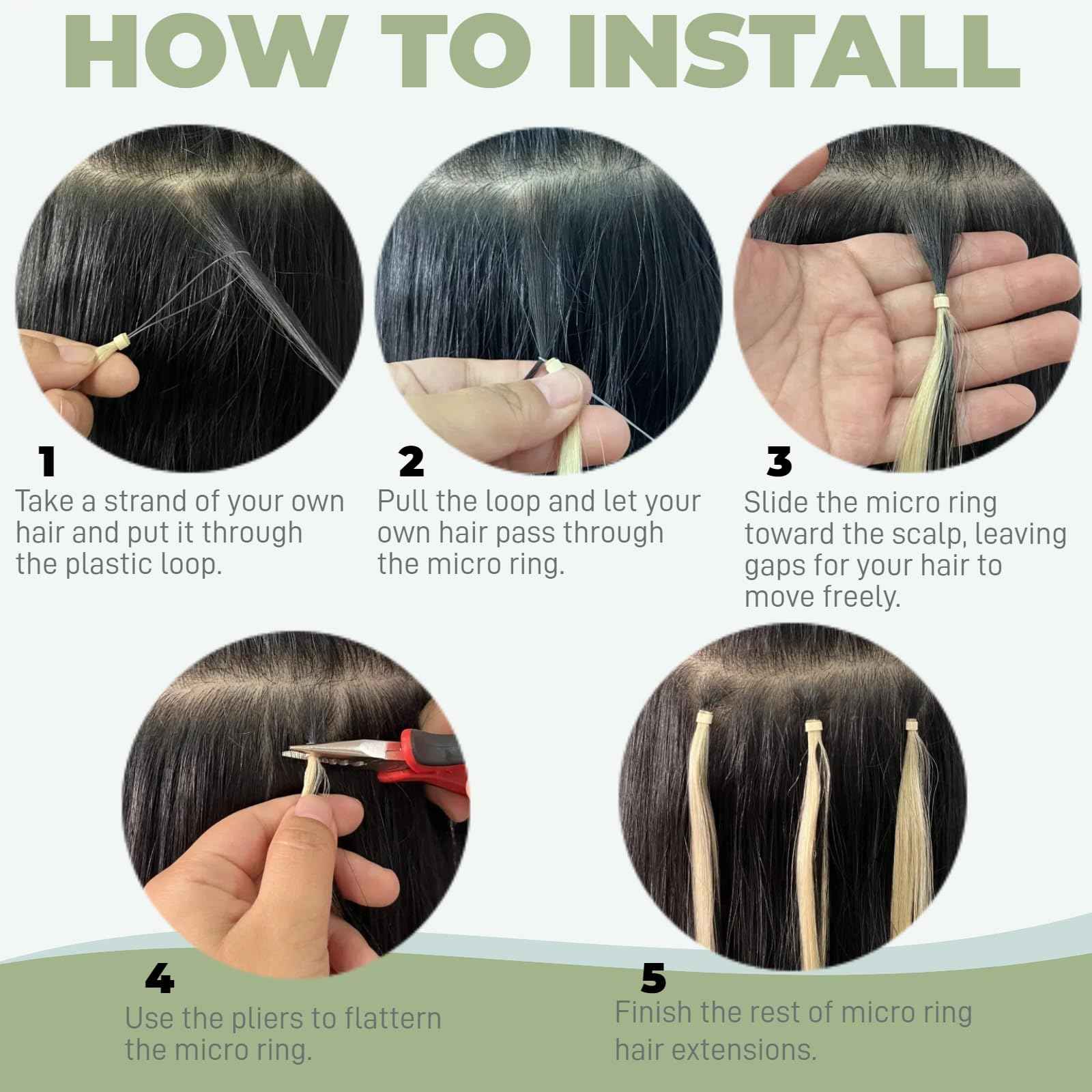 Dark Brown Microlink Hair Extensions Short 14 Inch #2 Micro Bead Real Human Hair Extensions 50g Micro Beads Hair Extensions 0.5g/s