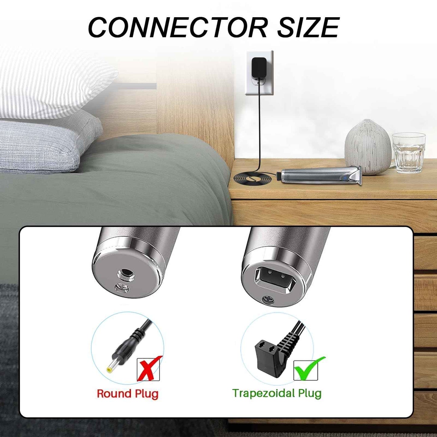VHBW 5V Clipper Charger Replacement for Wahl Trimmer 9864, 7065, Wss31, 9870, 9818A Charging Cable, 9864SS, SS2L, 5616L, 5701, 9896, 9899, 9818-5001, 9884L2 AC Power Charger