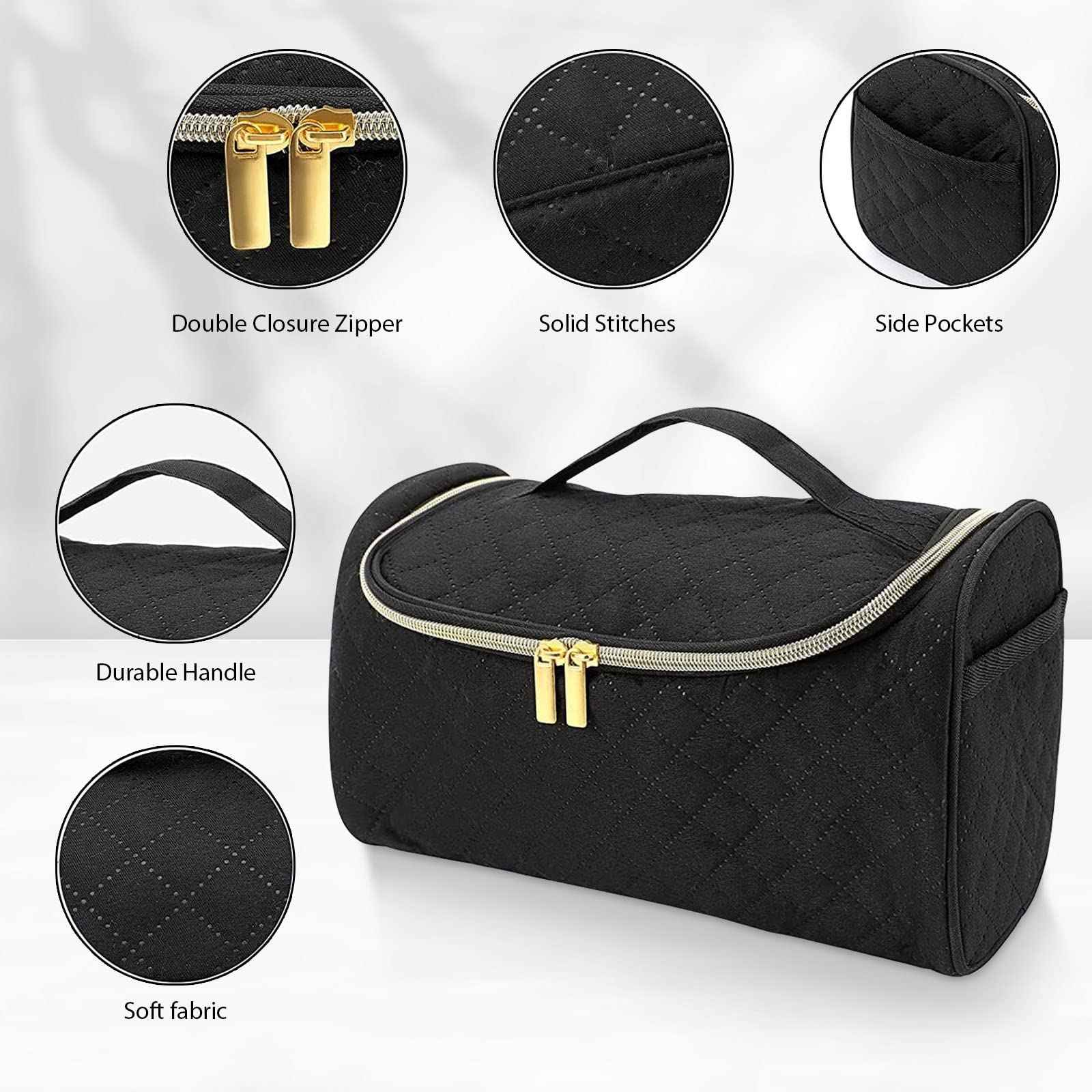 FRMARCH Travel Storage Bag Compatible with Dyson Airwrap Styler, Portable Travel Organizer with Clips for Airwrap Hair Styler Case and Attachments, Cosmetic Travel Cases with Hanging Hook, Black