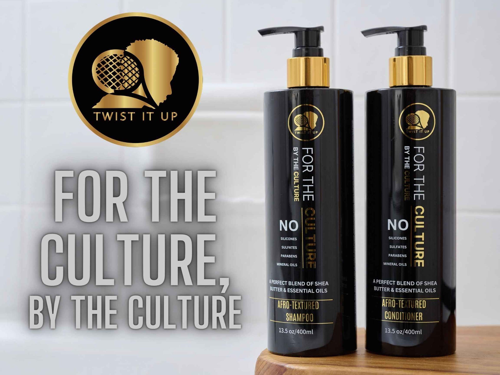 Twist It Up New Gold Standard Shampoo & Conditioner Set, Over 20 Natural Ingredients, Sulfate & Paraben-Free, Silicone-Free, Moisturizing, Hydrating, for Afro-Textured Hair