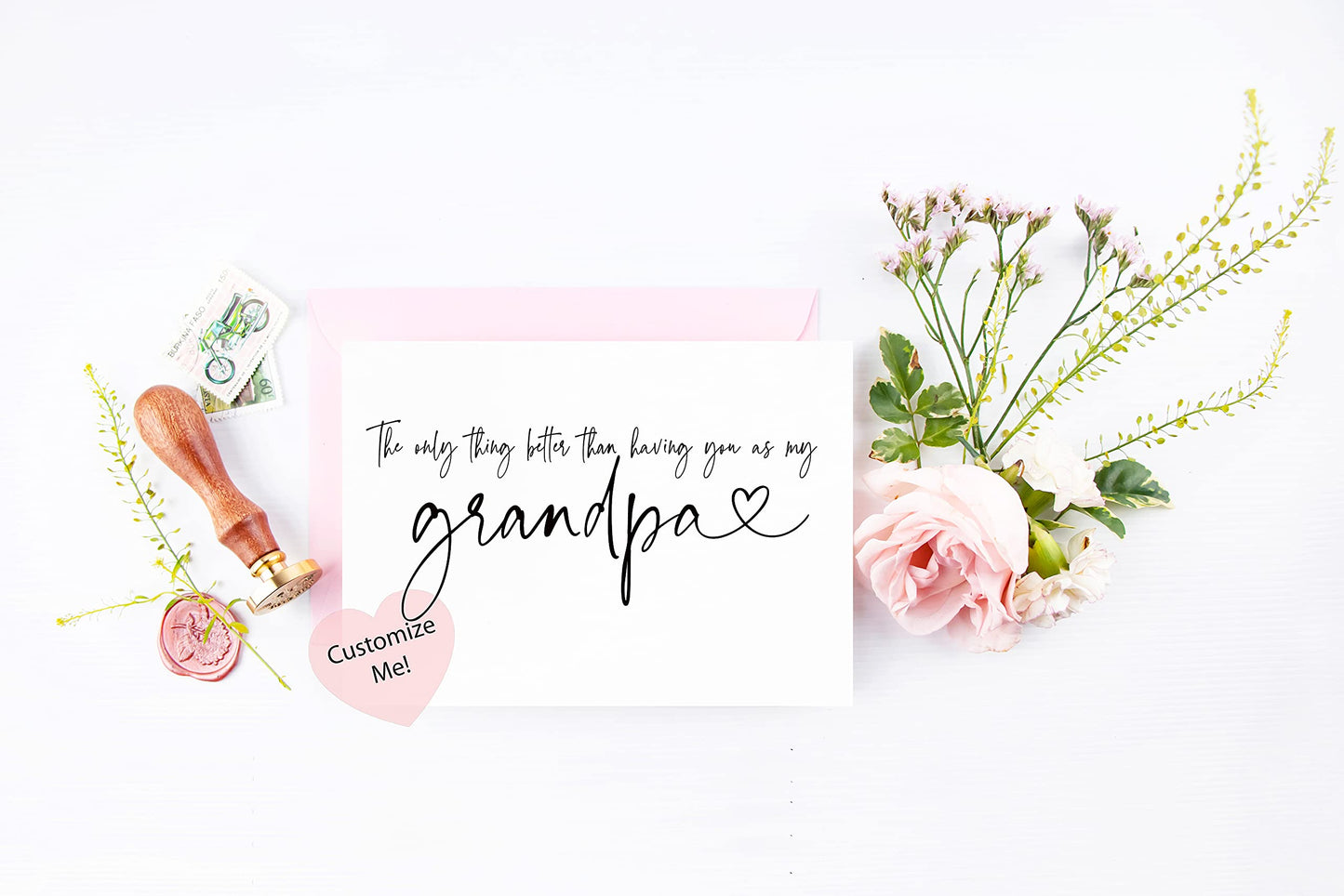 Pregnancy Announcement Card for Grandpa, New Great Grandpa Baby Reveal Card from Grandchild Granddaughter Grandson (Grandpa)