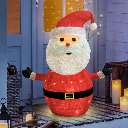 Lighted Pop-UP Christams Santa Claus Decorations, 27 Inch Santa with 45 LED Lights, Battery Powered Collapsible Pre-lit Santa for Indoor Outdoor Christmas Decorations Garden Yard Xmas Decor, Timer