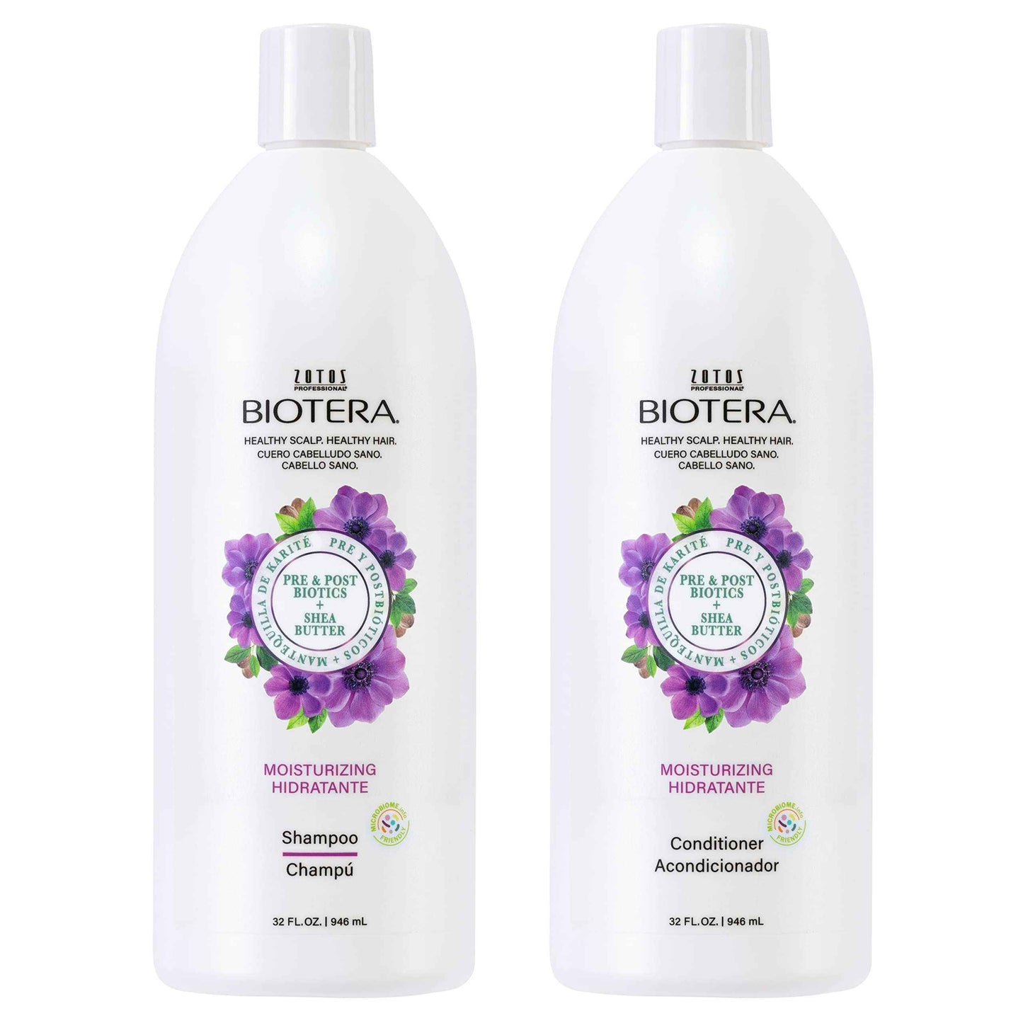 BIOTERA Moisturizing Shampoo and Conditioner Set | Hydrates & Moisturizes Dry, Medium, Fine Hair | Microbiome Friendly | Vegan & Cruelty Free | Paraben Free | Color-Safe | 32 Fl Oz