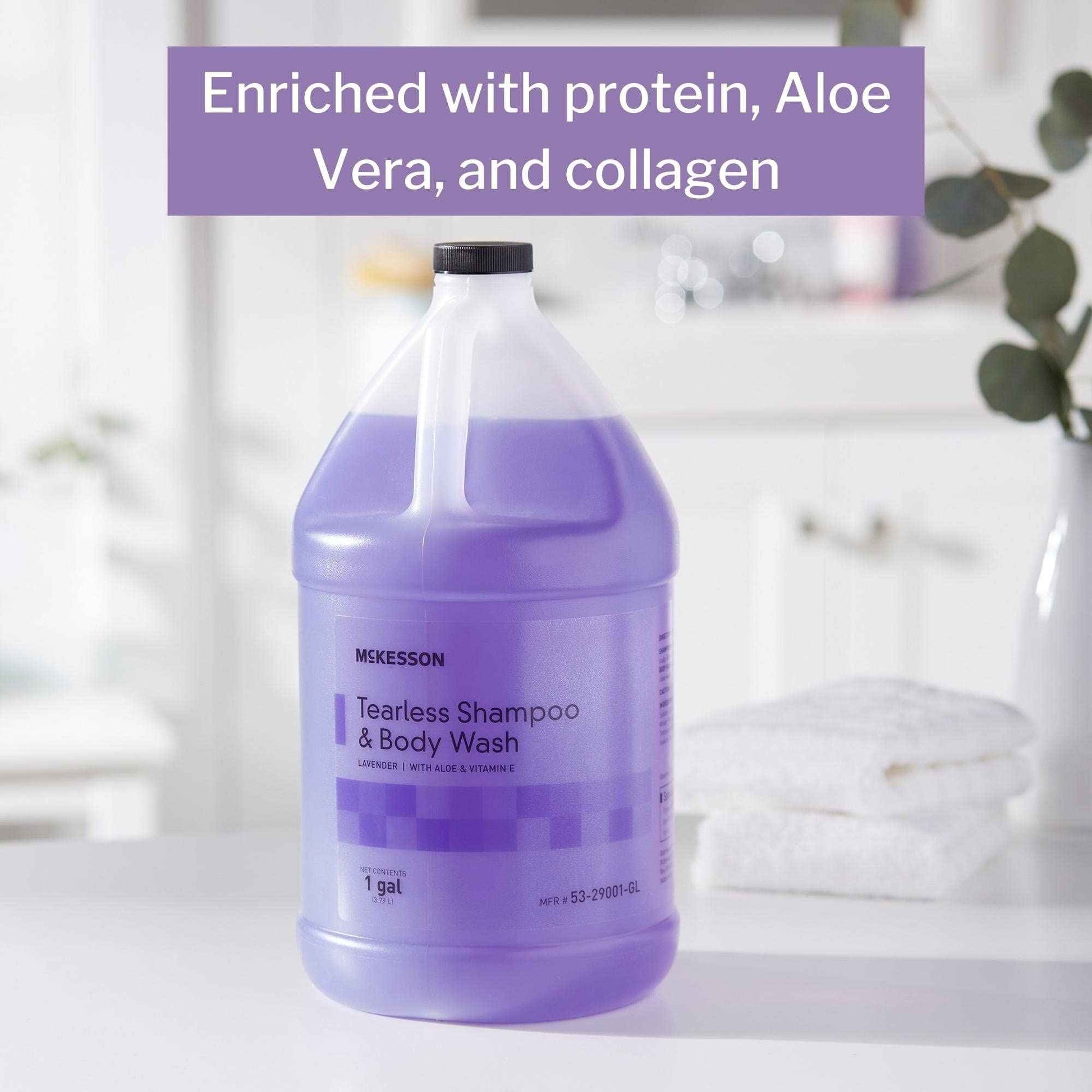McKesson Shampoo and Body Wash with Aloe & Vitamin E, 1 Gallon [Pack of 1] Bulk, Refill, Tearless, Lavender
