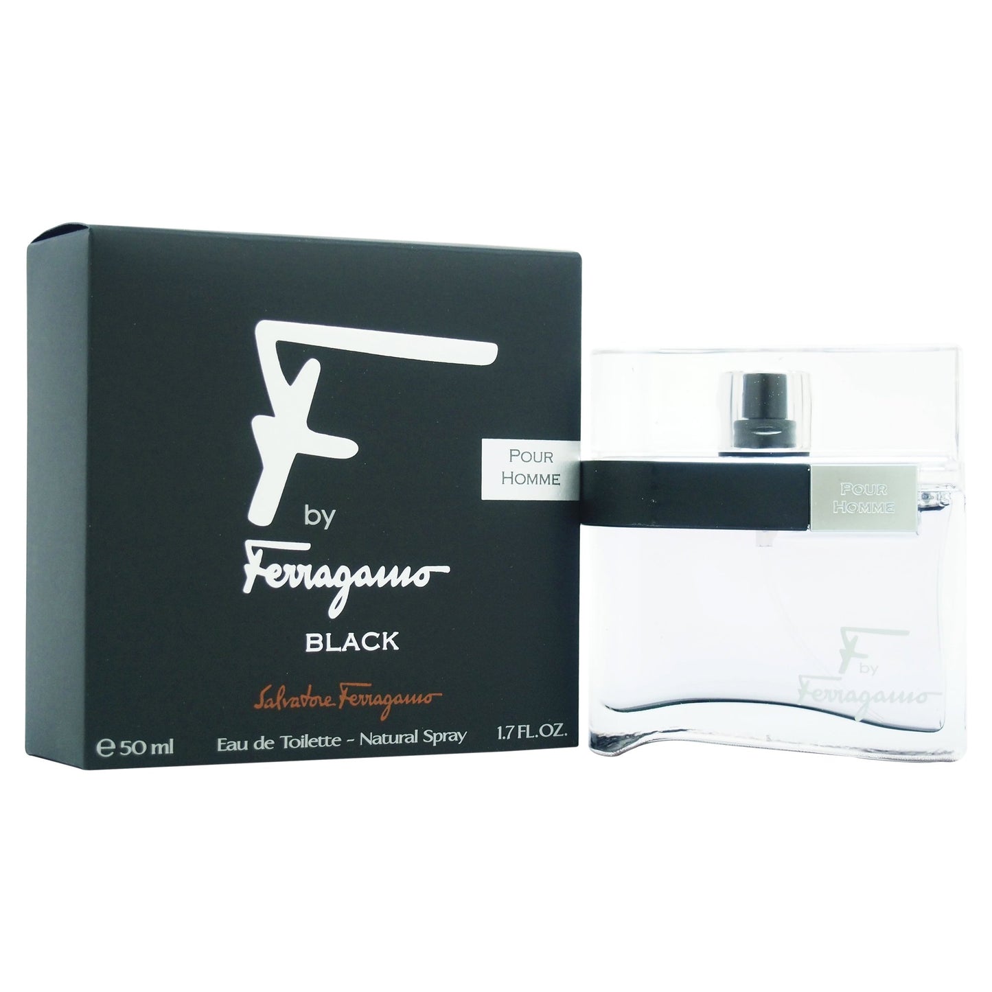 Salvatore Ferragamo F Black Eau De Toilette Spray for Men, 1.7 Fl Oz