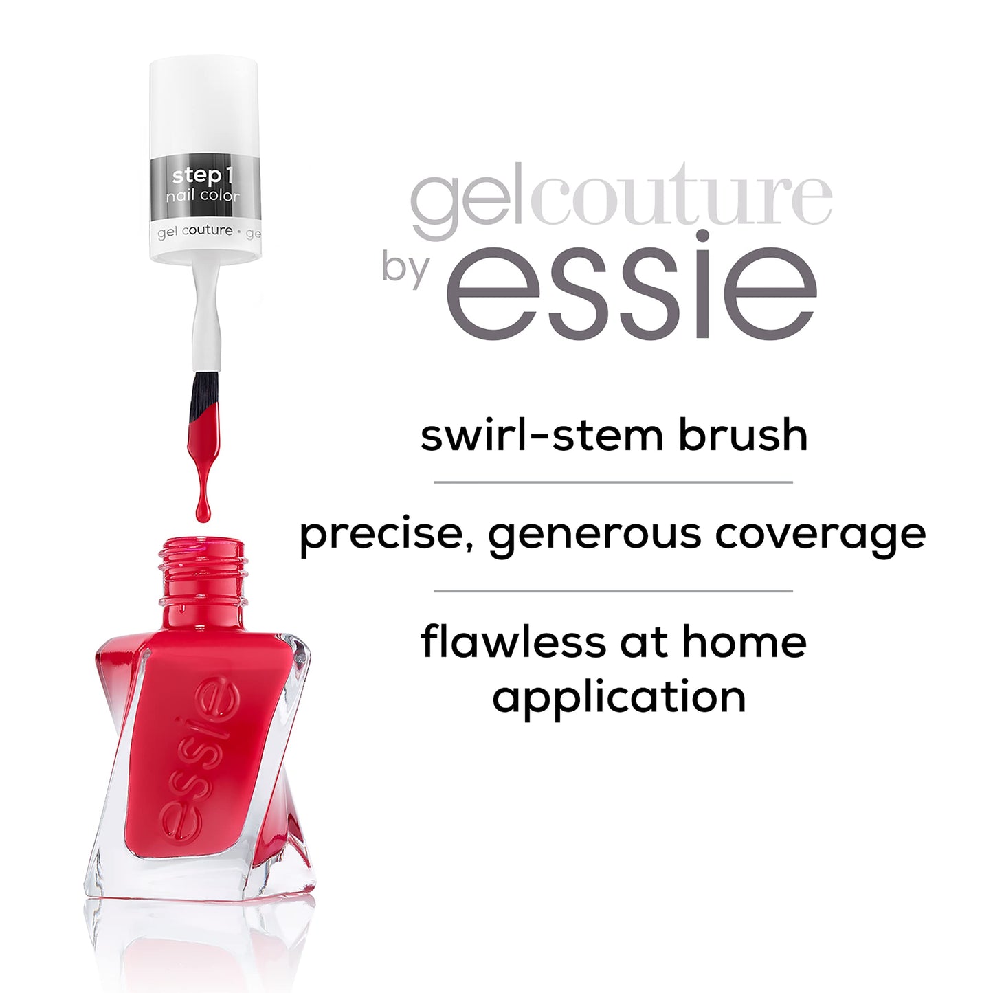 essie Gel Couture Longwear Nail Polish, Scarlet Red, Rock the Runway, 0.46 Ounce (Pack of 2)