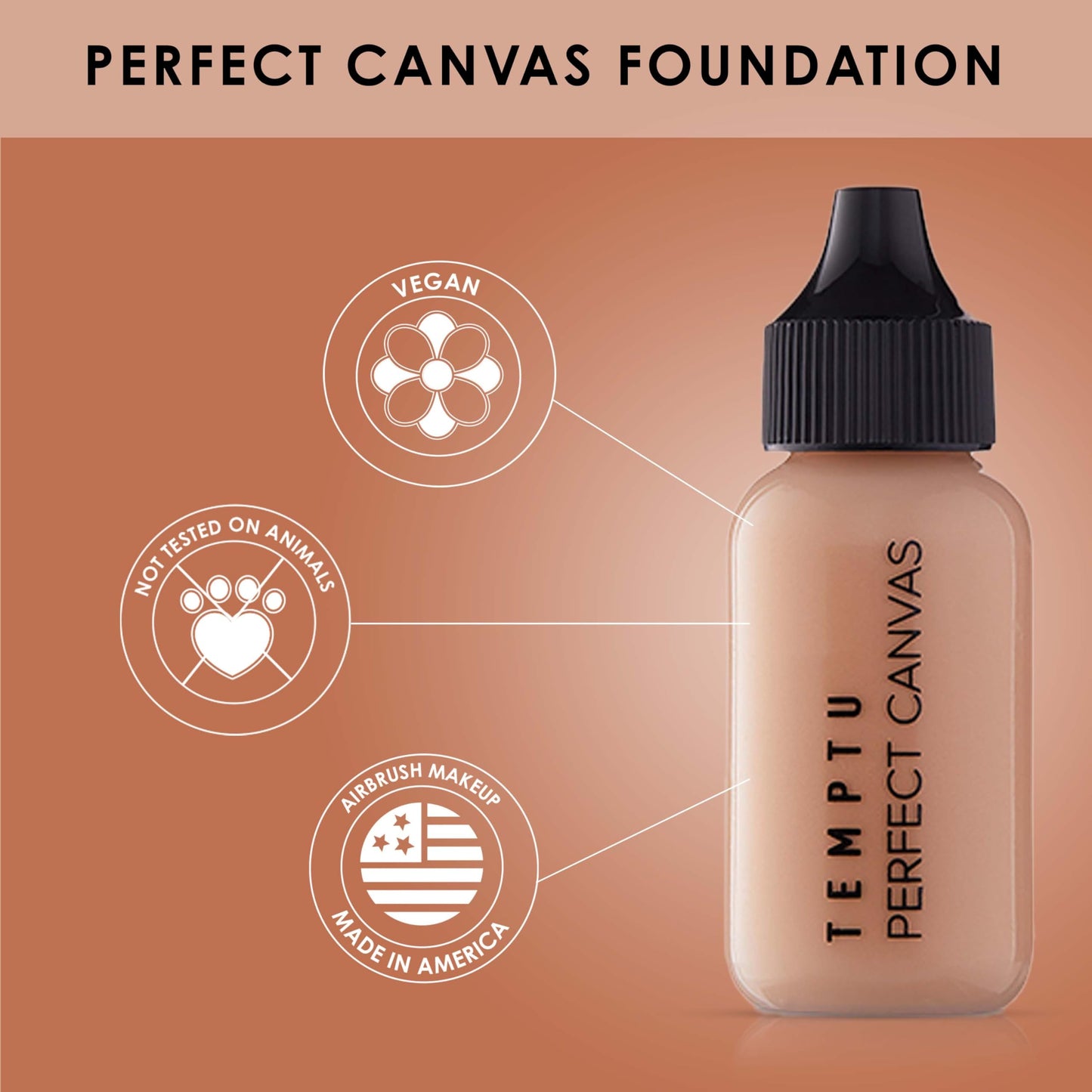 Temptu Perfect Canvas Hydra Lock Airbrush Foundation, Rose Beige, 1 Fl Oz