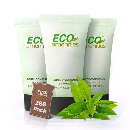 ECO AMENITIES Travel size 0.75oz hotel body wash bulk, Clear, 288 Count