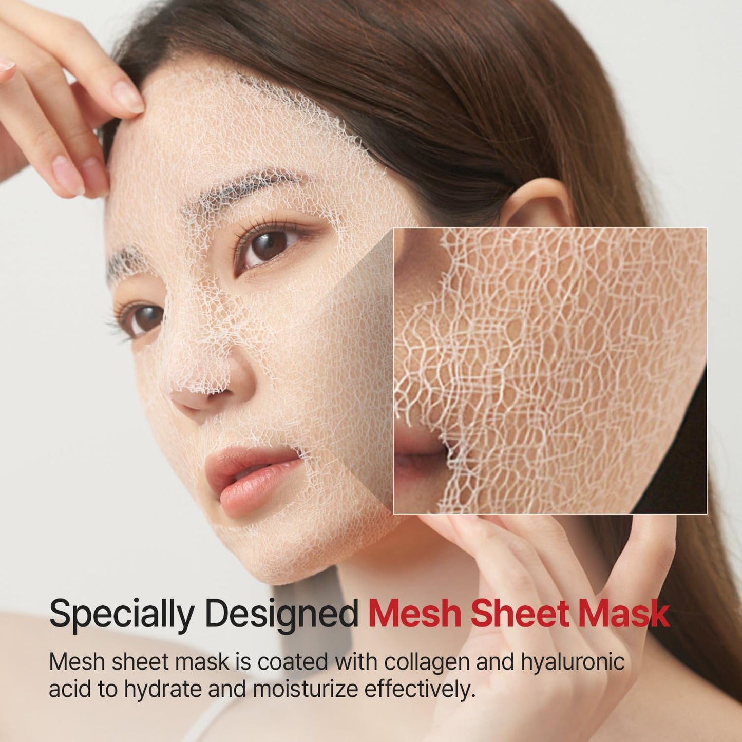 MEDITHERAPY Wrinkle fit Mesh Sheet Masks + Boosting Roller (Mask 7EA + Roller 1EA), Collagen Mask,Quick Absorption with Roller, Anti-aging, Glass Skin, Korean Skincare