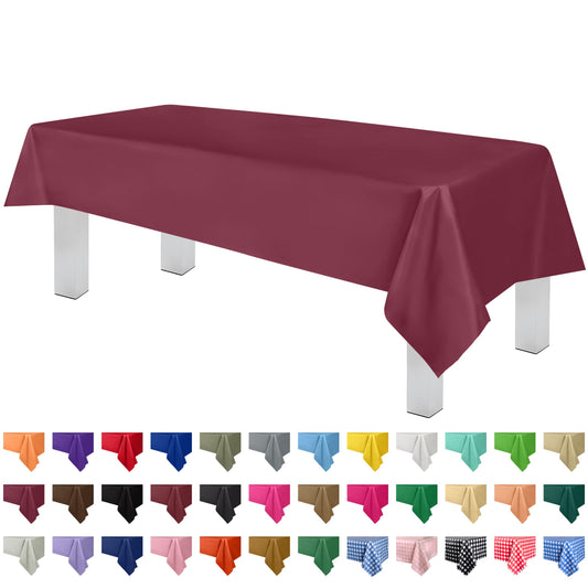 Grandipity Berry 12 Pack Premium Disposable Plastic Tablecloth 54 Inch. x 108 Inch. Decorative Rectangle Table Cover