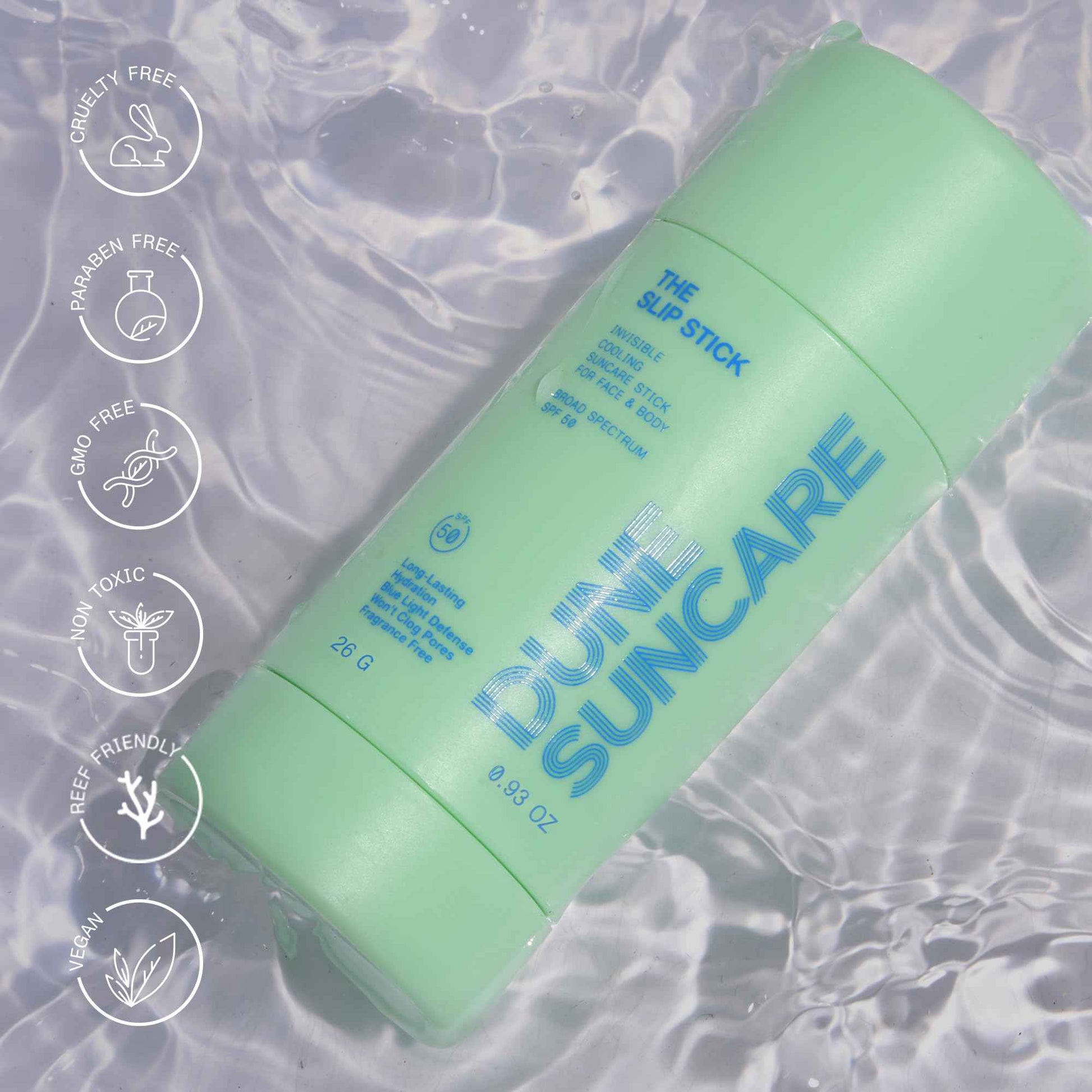 The Slip Stick SPF 50 Invisible Ultra Hydrating Cooling Sunscreen Stick – Fragrance-Free, Clean-Chemical Sunscreen for Face & Body – Vegan, Non-Greasy, Non-Waxy & No White Cast