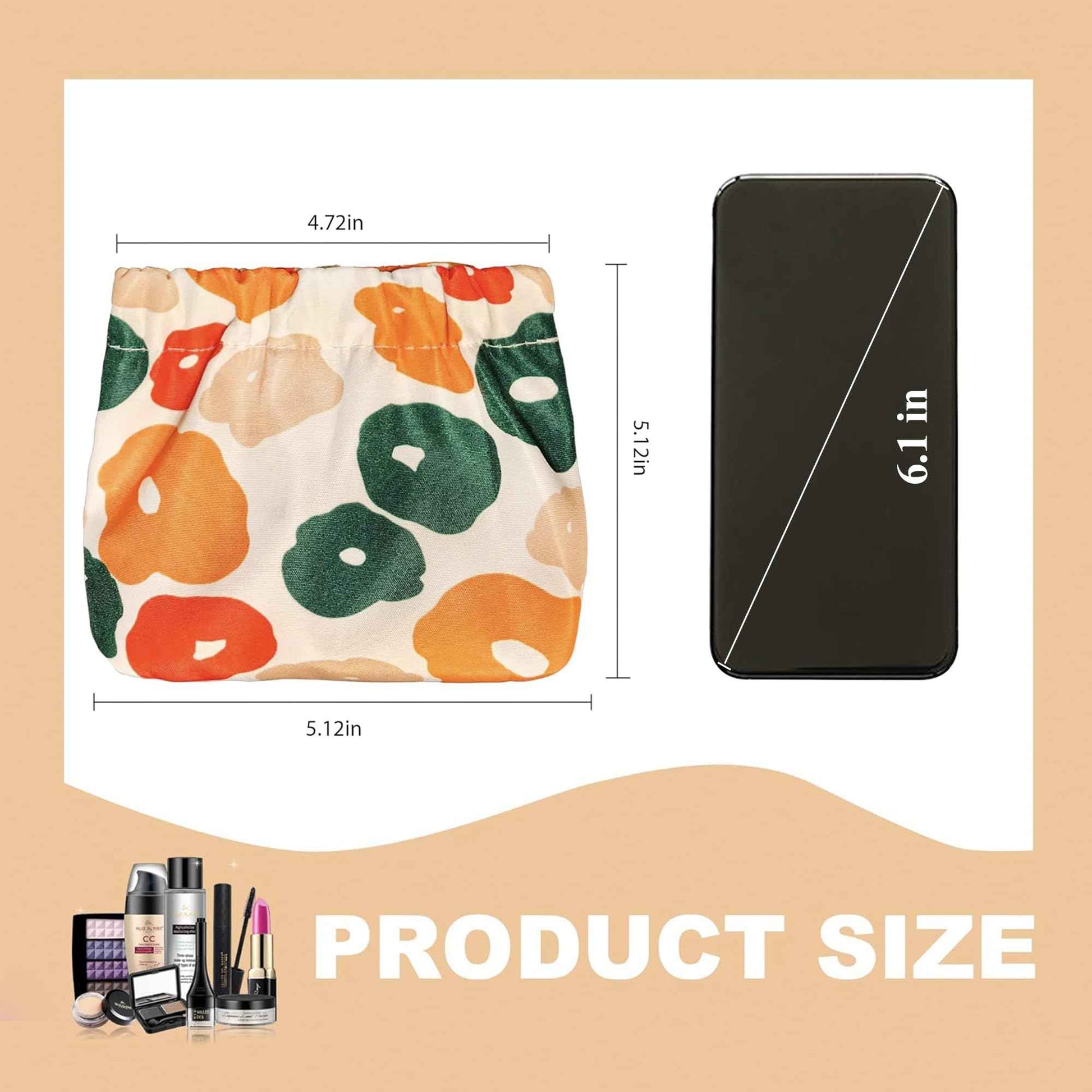 Vcekract Mini Makeup Bag for Purse - 4 PCS Cosmetic Bags for Women, Waterproof Travel Bag, Lipstick Organizer