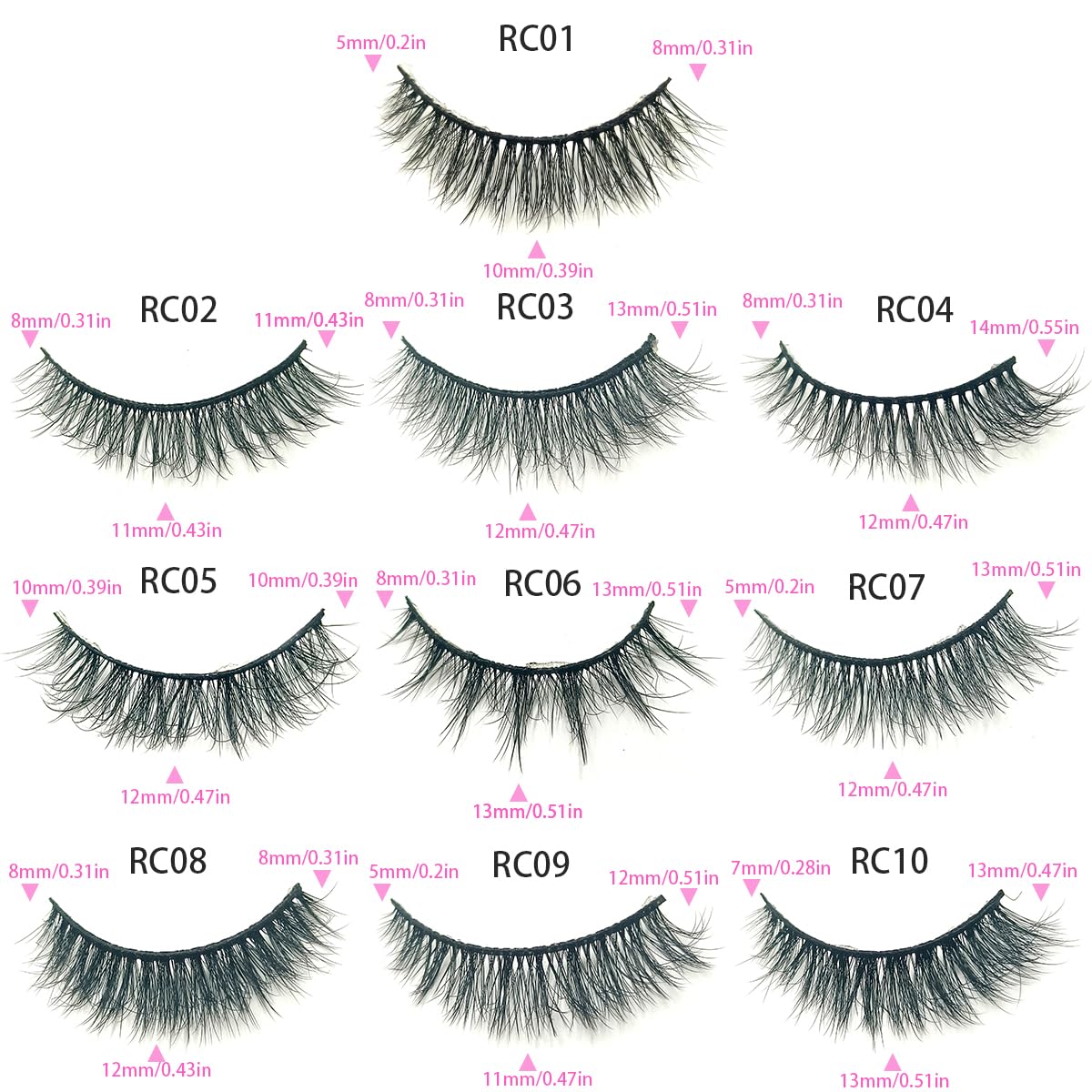 Ellazzle 50 Pairs False Eyelashes Natural, Wholesale 5D Fuffy Volume Lashes, Faux Mink Eyelash Bulk with Portable Boxes