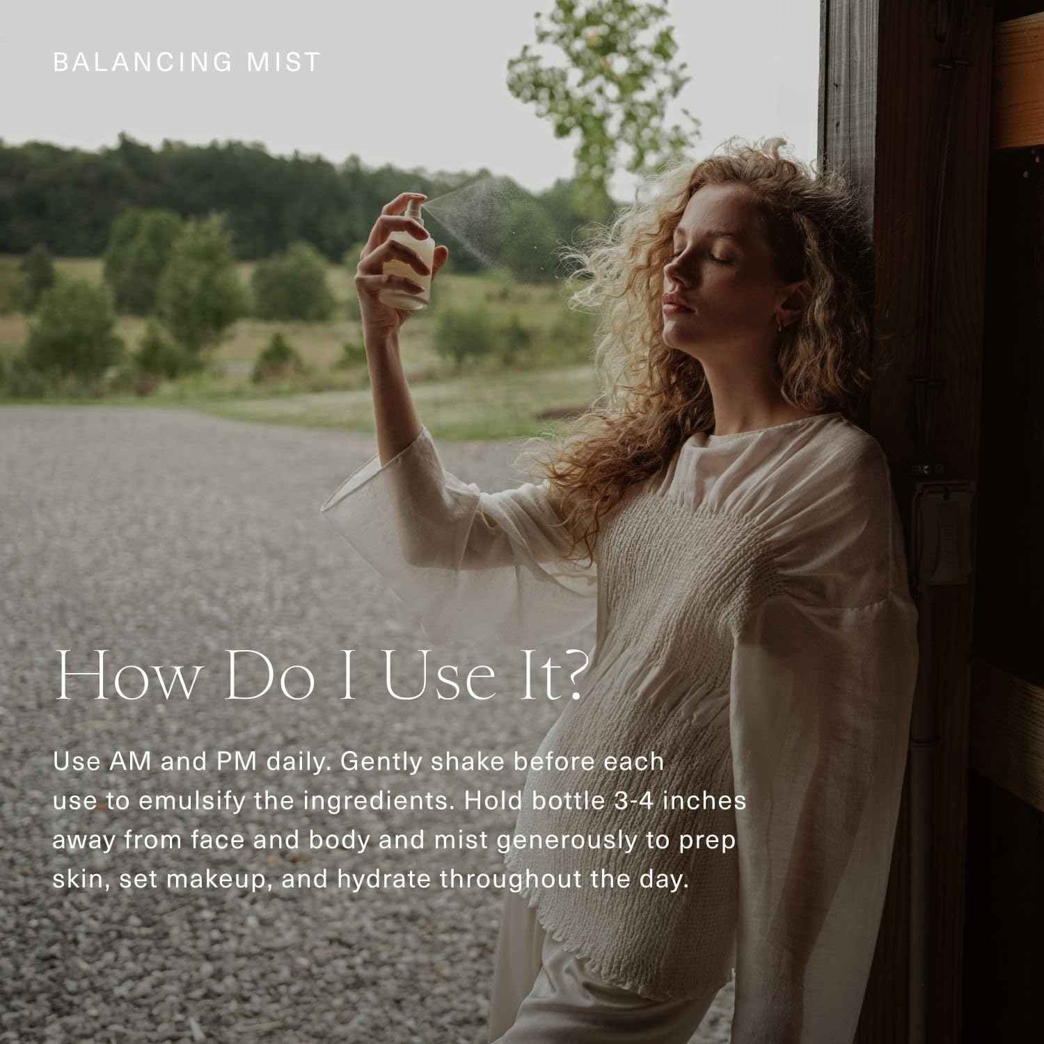 Oak Essentials Balancing Mist | Antioxidant-Rich Rose Water & Aloe Toning Face Mist That Helps Hydrate, Calm, and Refresh, 3.4 Fl Oz