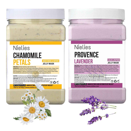 Nielies Lavender + Chamomile Patel Jelly Mask, Facial Skin Care- Collagen Peel-Off Jelly Mask Set For Facials, Face Mask For Instant Hydration, Vegan Peel Off Face Mask, For Anti-Aging