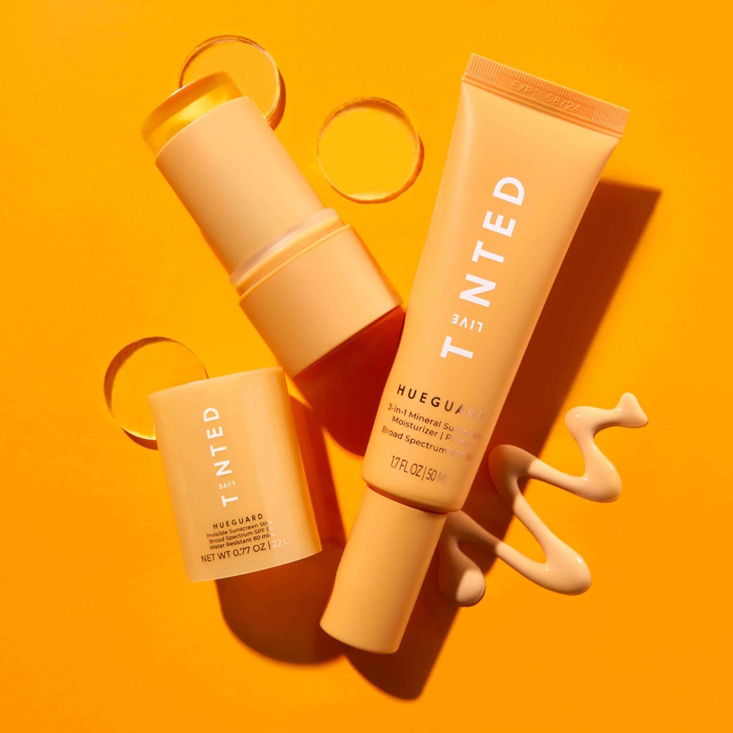 Live Tinted Hueguard: 3-in-1 Mineral Sunscreen, Moisturizer, & Primer for Face and Body SPF 30 & Hueguard Invisible Sunscreen Stick SPF 50