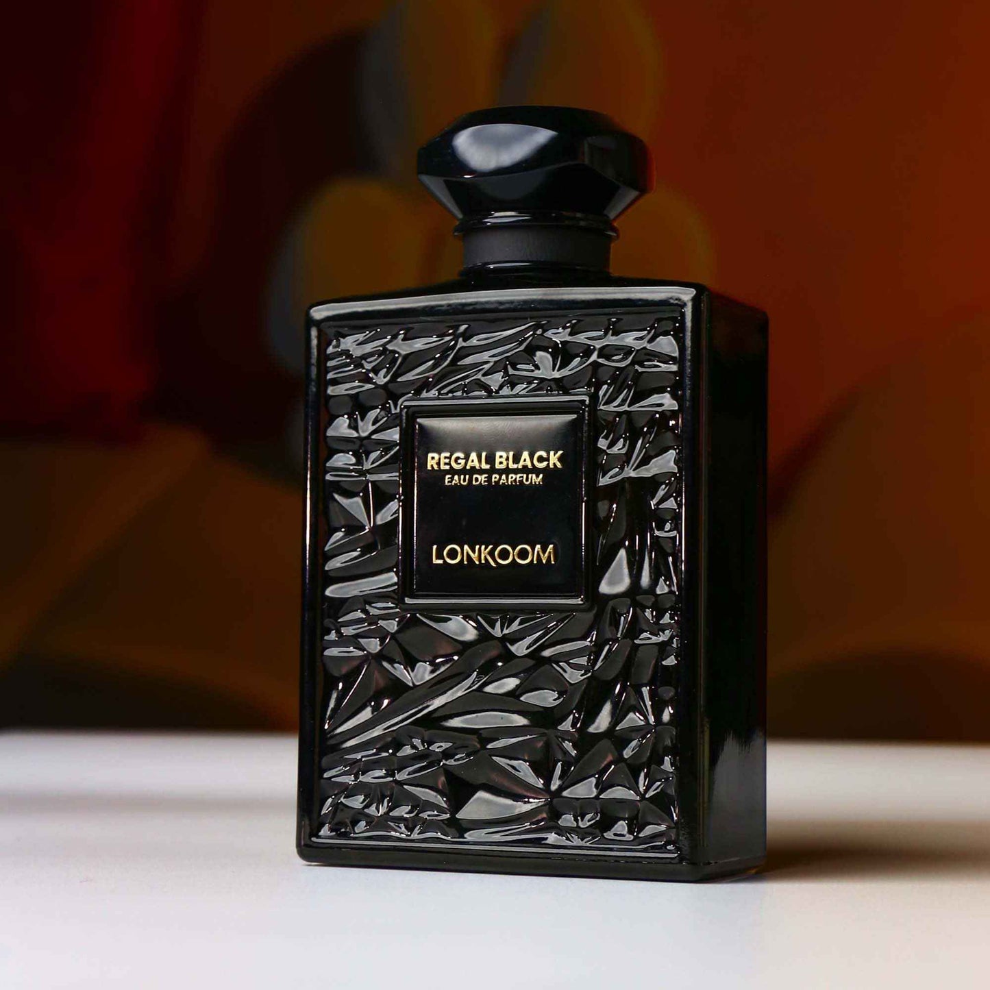 LONKOOM Regal Black Perfume for Men, Woody Spicy Eau De Parfum Spray Long-Lasting Fragrance Cologne 3.4 Fl Oz/100ml, Notes of Frankincense Black Pepper Bergamot Vetiver Papyrus Sandalwood Rose Saffron