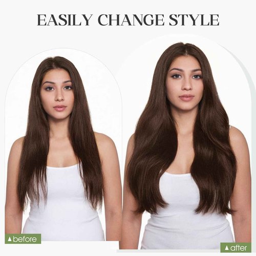 Charites Halo Hair Extensions Real Human Hair Invisible Wire Extensions with Transparent Fish Line Adjustable Size Jet Black 14 inch