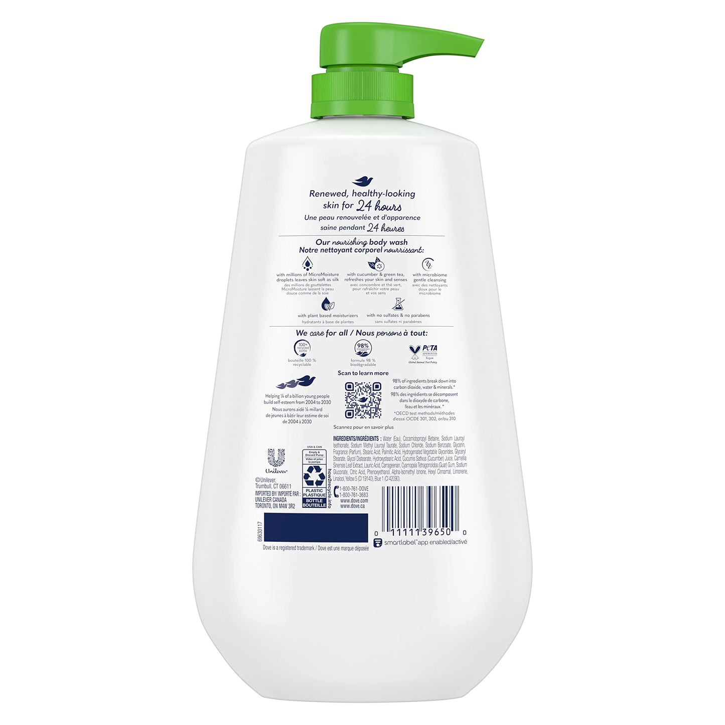 Dove, Refreshing Cucumber And Green Tea Body Wash, 30.6 Fl Oz