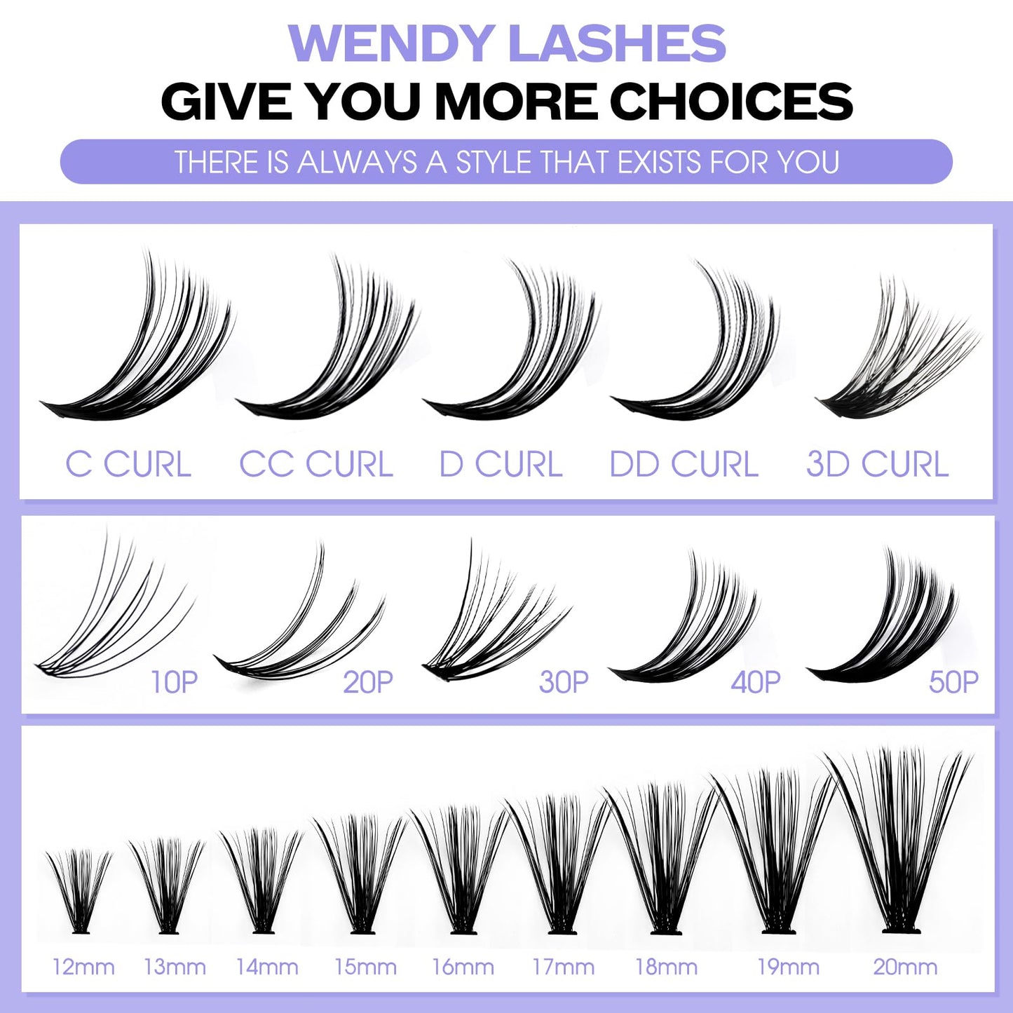 Lash Clusters Individual Cluster Lashes 40D+3D Mink Lashes DIY Lash Extension 12-16mm Mixed D Curl Individual Lashes Cluster Eyelashes Thin Band Eyelash Cluster Cluster Lashes(3D/40D-D,12-16mm Mixed)