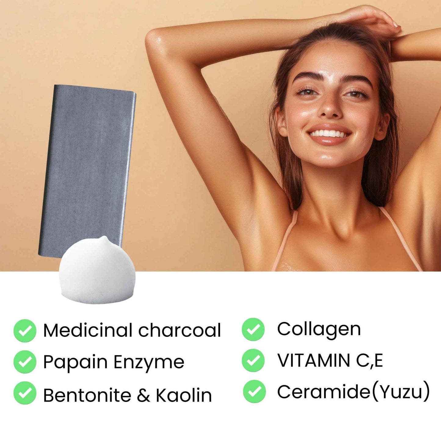 Pelican Soap Black Charcoal Soap for Pore Cleansing & Dark Spot Removal, Natural Body Soap with Charcoal, Kaolin Clay & Papaya Extract from Japan, 4-Pack, 4.76 oz Each