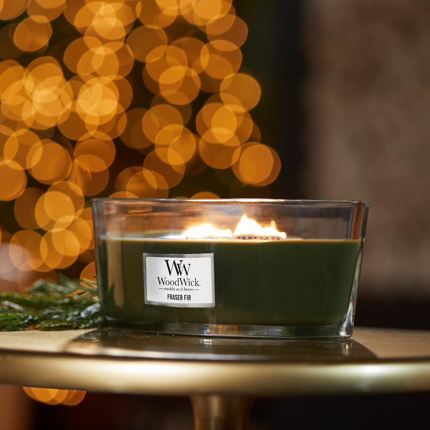 Woodwick Ellipse Scented Candle, Frasier Fir, Sophisticated 16oz with Dancing Flame | Up to 50 Hours Burn Time, Great for Any Home Decoration or Holiday Gift Ideas