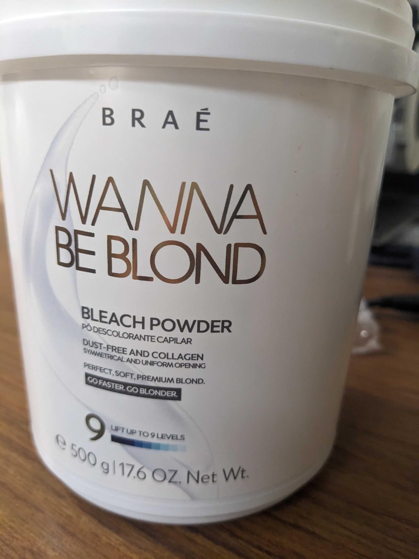 BLEACH POWDER B R A É 17.6 Oz Wanna Be Blond | Lift Up to 9 Levels | Collagen-Rich Formula & 10 Oils Mix | Conditioning Effect | Easy to Apply | Dust-Free | Powder Hair Lightener