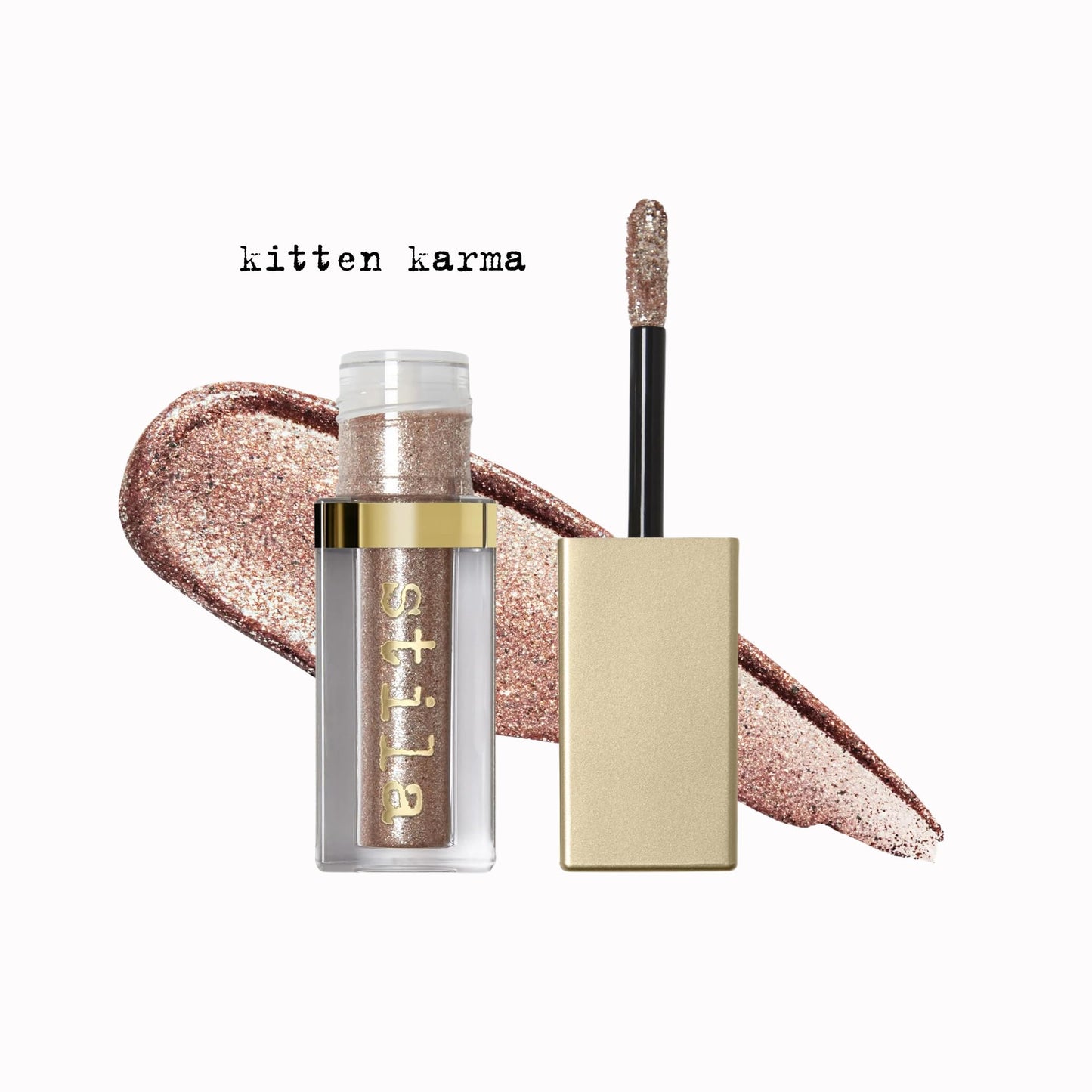 Stila Magnificent Metals Glitter and Glow Liquid Eye Shadow Long Lasting Sparkle, Quick-Drying Eye Makeup Lightweight Water Base Kitten Karma