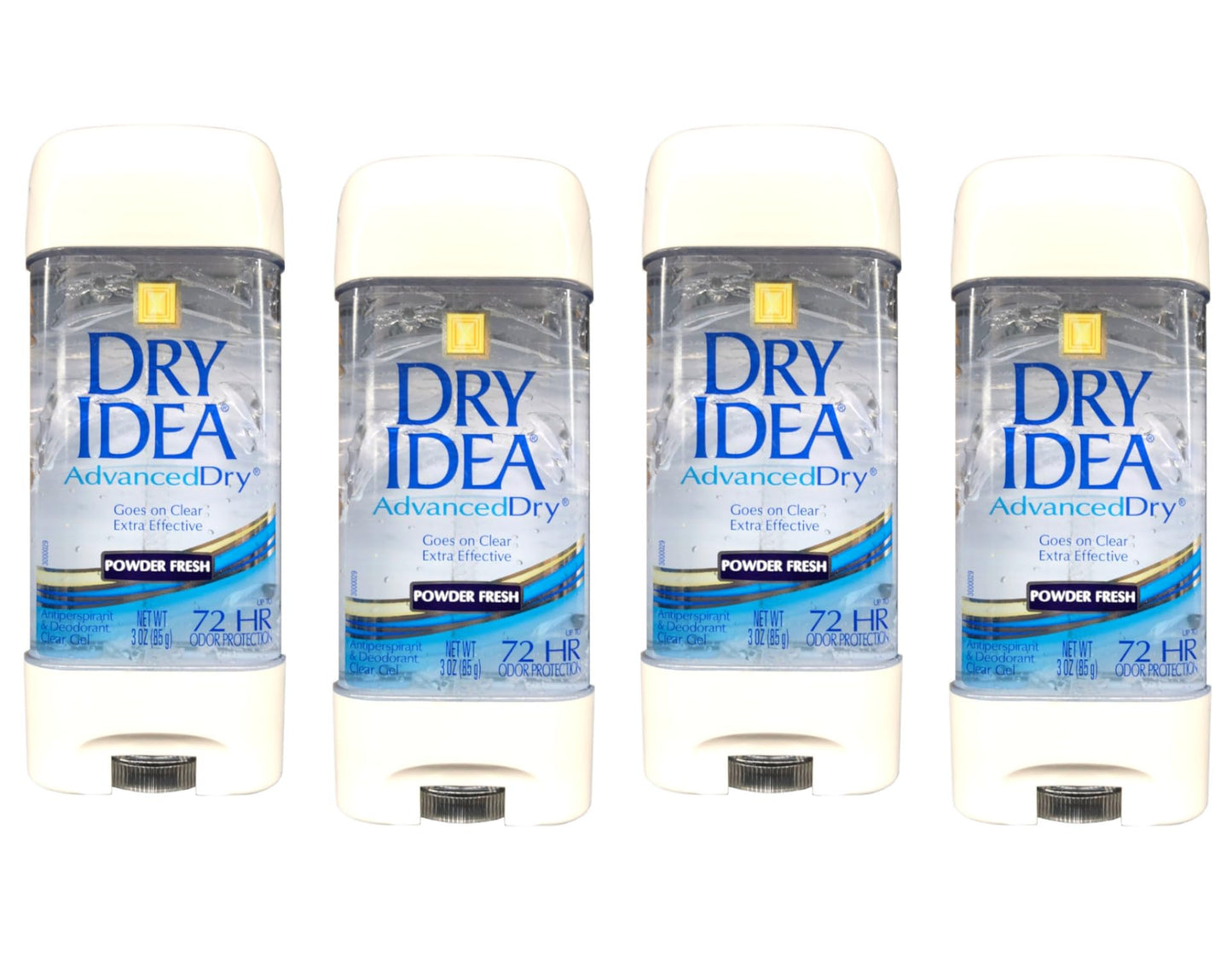 Dry Idea Advanced Dry Antiperspirant & Deodorant Clear Gel, Powder Fresh 3 oz (Pack of 4) by Dry Idea