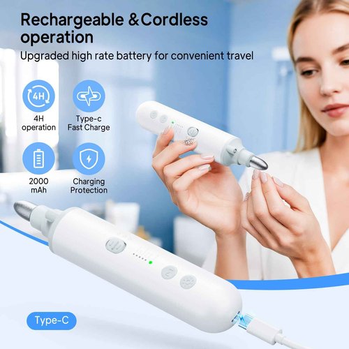Cordless Nail Drill Electric Nail File: Professional Manicure Pedicure Kit for Acrylic Gel Nails Grind Trim Polish, 5-Speed Brushless Electric Foot Callus Remover ,Nail Tool for Women & Men