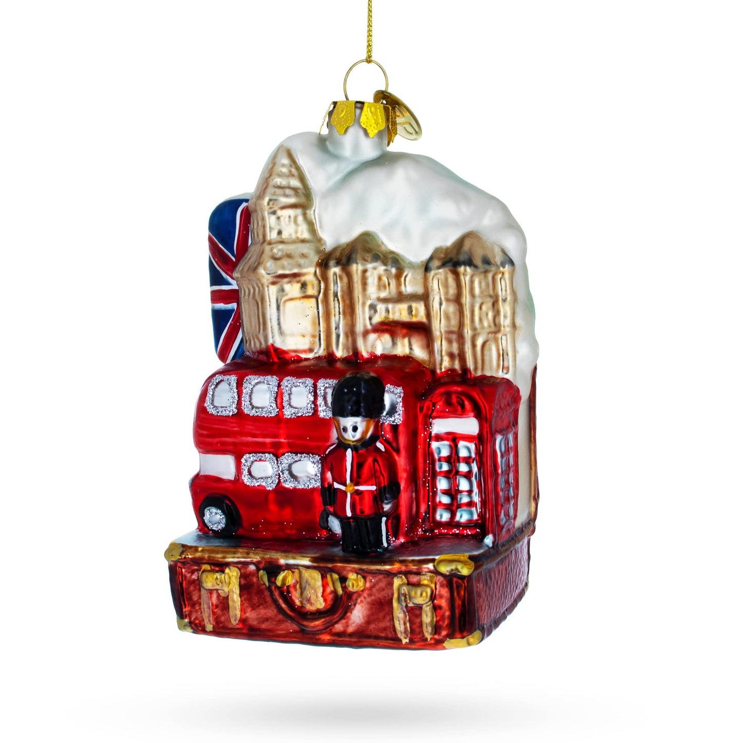 Landmarks in London, United Kingdom Glass Christmas Ornament