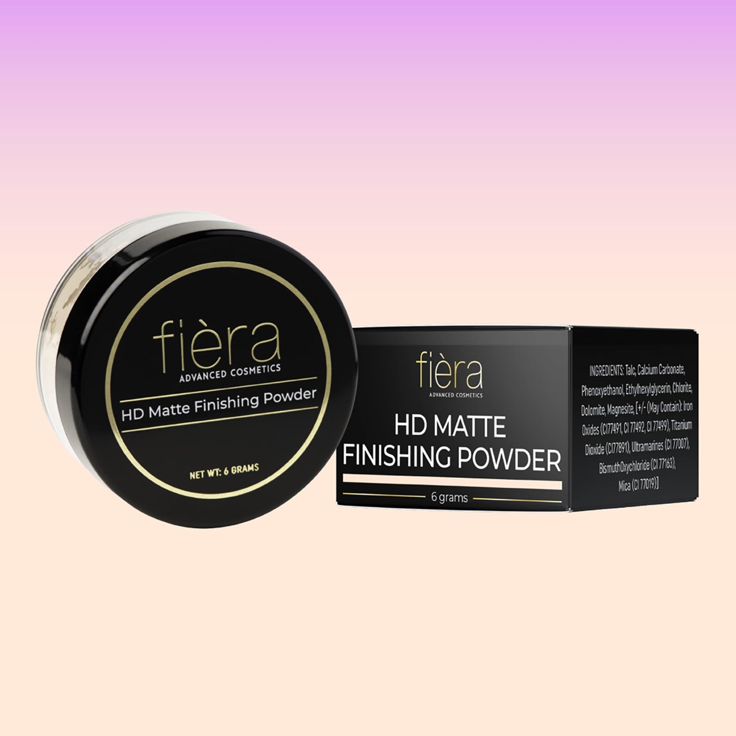 Fièra HD Matte Finishing Powder - Perfect Final Touch, Absorbs Excess Oil, Smooth & Velvety Matte Finish - Blurs Imperfections, Long-Lasting Full Coverage for Flawless Skin - 0.2 OZ