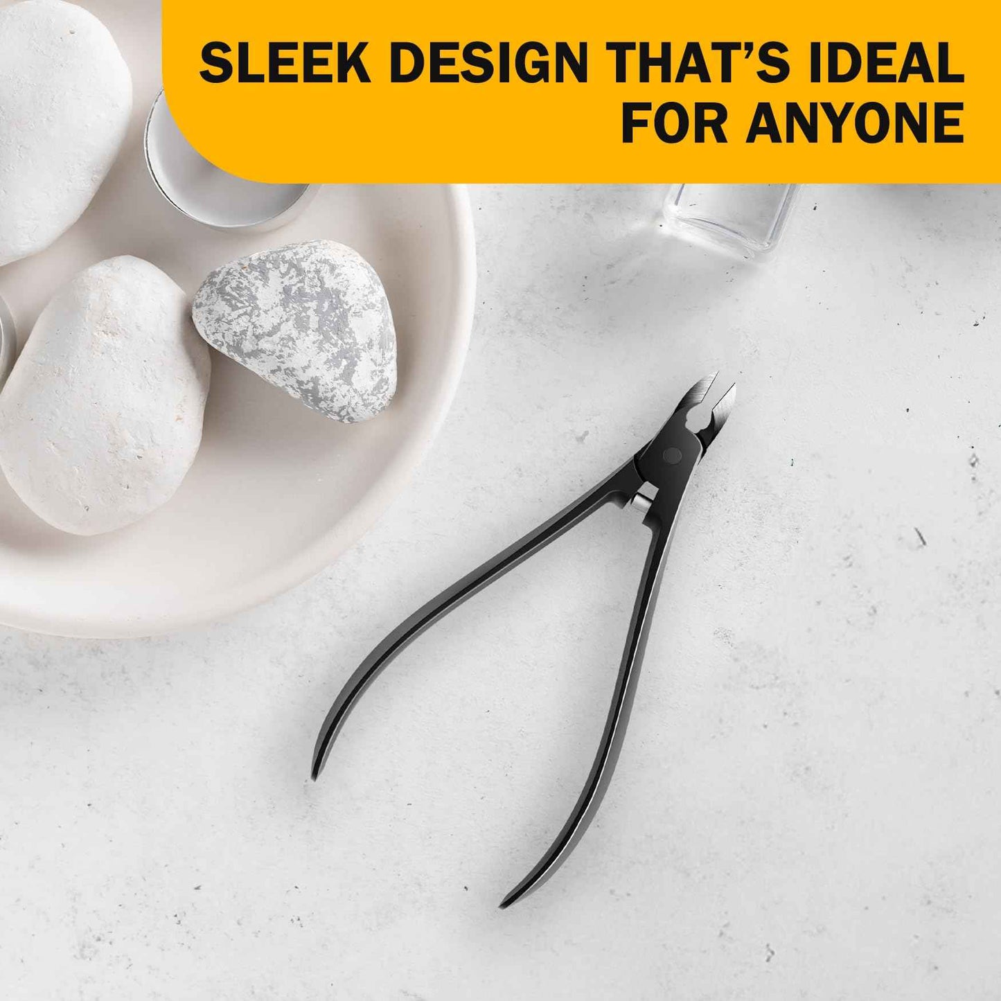 BEZOX Cuticle Cutters for Nails - Precision Half Jaw Cuticle Clippers, Stainless Steel Cuticle Trimmer for Manicure and Pedicure, Professional Cuticle Remover Tool - Black