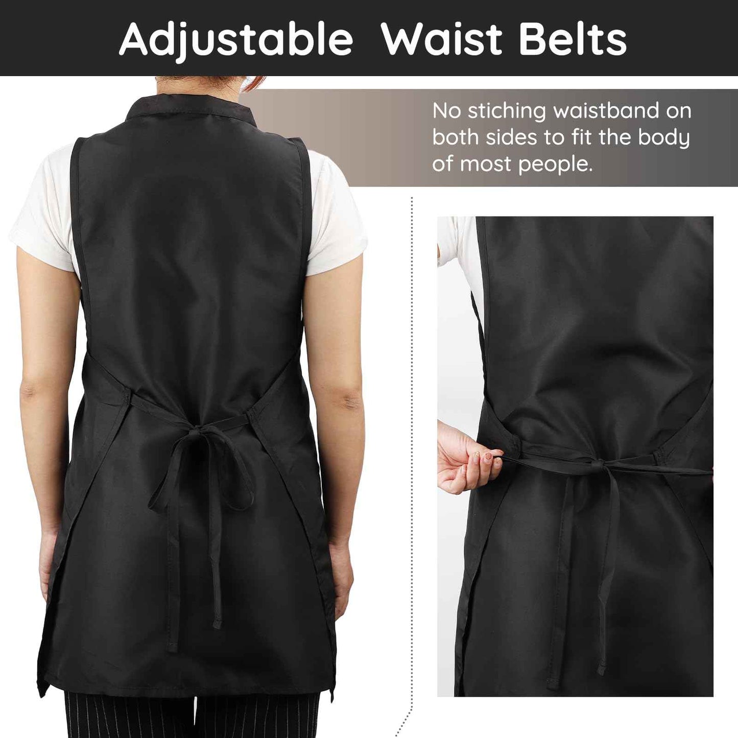 Segbeauty 2pcs Black Hair Stylist Apron for Salon, Barber Cape Hairdresser Vest Apron with Pockets, Hairstylist Aprons for Women Men, Hair Stylist Essentials Supplies Must Haves Work Aprons Medium